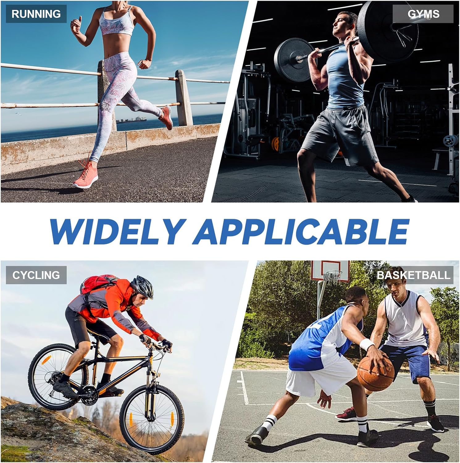 Long Compression Leg Sleeve Knee Compression Sleeves with Adjustable Straps Knee Brace for Men and Women for Sports Running Basketball Meniscus Tear Arthritis ACL Pain Relief (Blue, Small) - Image 7