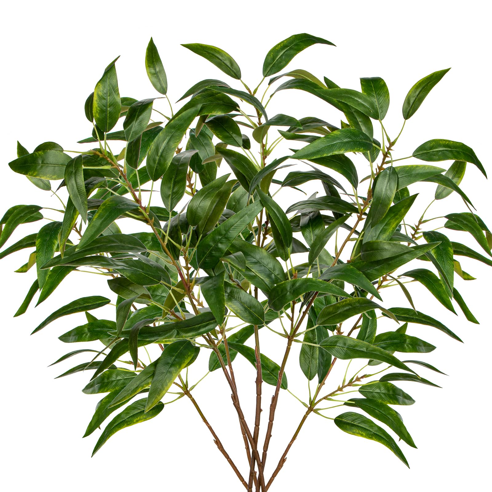 Faux Eucalyptus Stems Willow Eucalyptus Leaves 34” Long Fake Salix Leaves 6 Pcs Artificial Greenery Stems for DIY Bouquet Arrangements Centerpieces