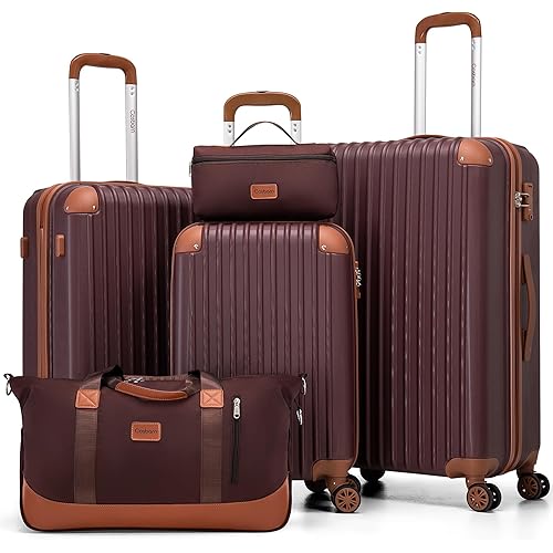 Luggage Sets 5 Piece Suitcases with Wheels, Suitcase Set ABS Hard Case Luggage with TSA Lock Spinner Wheels Durable Travel Luggage