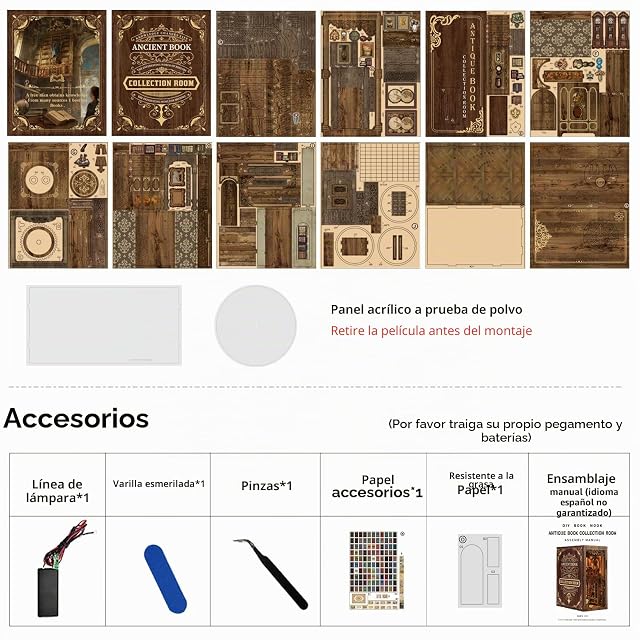 Foto 8 de 8 de Book Nook Kit,Miniature Dollhouse Booknook Kit, Puzzle De Madera 3D con Luz Led