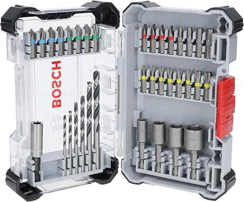 35x Extra Hard Screwdriver Bit and Metal HSS Drill Bit Set, 35-Piece (197 x 110.5 mm, Professional Accessories Screwdriver, Drill)