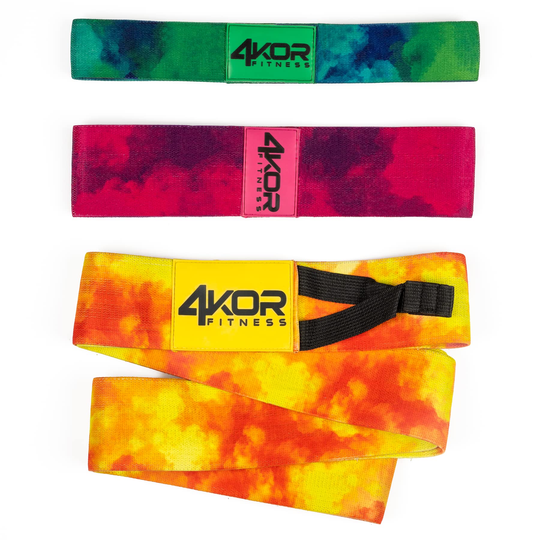 4KOR Resistance Fit Bands - Set of 3 | Tone & Lift Glutes, Arms & Legs - Exercise Bands for Strength Training | includes Power Band, 3” Glute band, and 2” Hip band