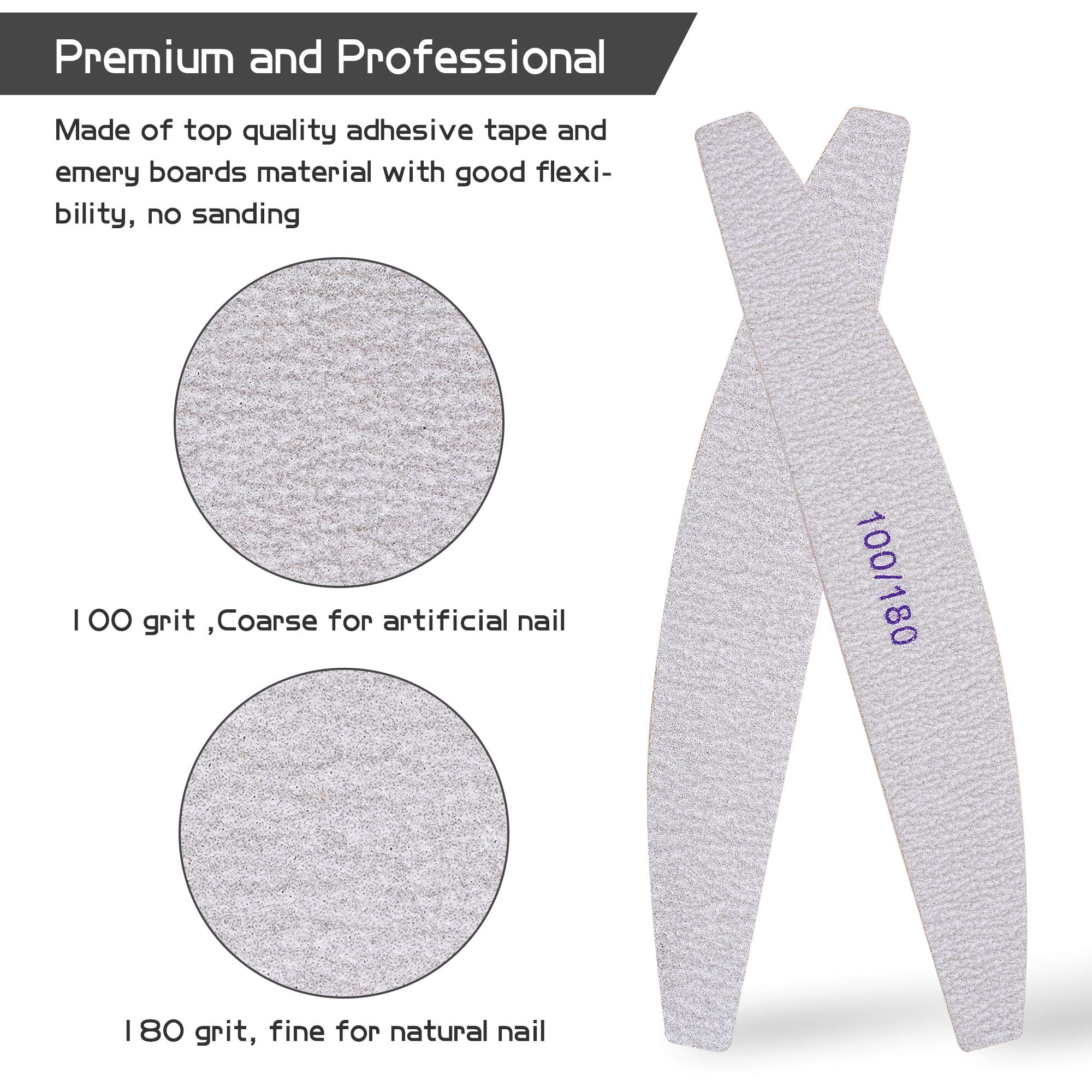32 lime per unghie, grana 100/180, per unghie in gel di estensione e acrilico su entrambi i lati, lavabili, strumenti professionali per manicure per la cura delle unghie e lo styling.