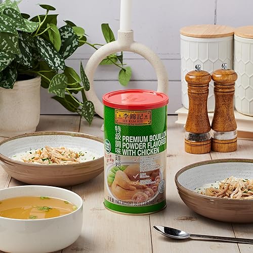 Miniatura 4 de Lee Kum Kee Polvo de Caldo Premium con Sabor a Pollo (35 oz - 1 Paquete), Sin MSG, Sin Gluten, Rico y Sabroso, Perfecto para Sopas, Bases de Sopa