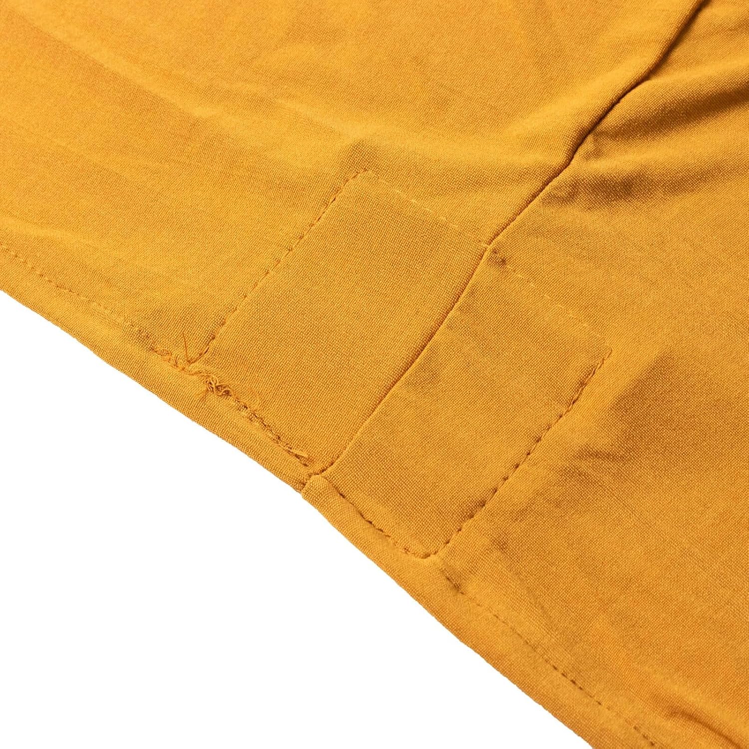 Efavormart 6 FT Gold Stretch Spandex Fitted Round Tablecloth with Foot Pockets for Weddings, Birthdays, Party, Banquet, Kitchen Table Decorations