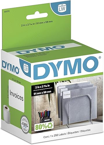 DYMO LW (30336) etiquetas multiuso para impresoras de etiquetas, blanco, 1 pulgada x 2-18 pulgadas, 1 rollo de 500., Blanco