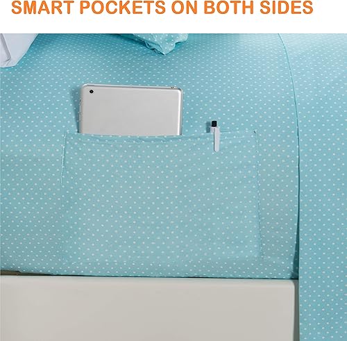 Miniatura 4 de Elegant Comfort Luxury Soft Bed Sheets Polkadot Pattern 1500 Thread Count Percale Egyptian Quality Softness Wrinkle and Fade Resistant (4-Piece)