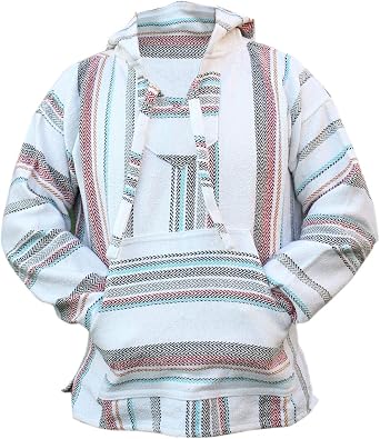 Del Mex Mexican Baja Hoodie Sweatshirt Pullover Jerga Surf Poncho Drug Rug