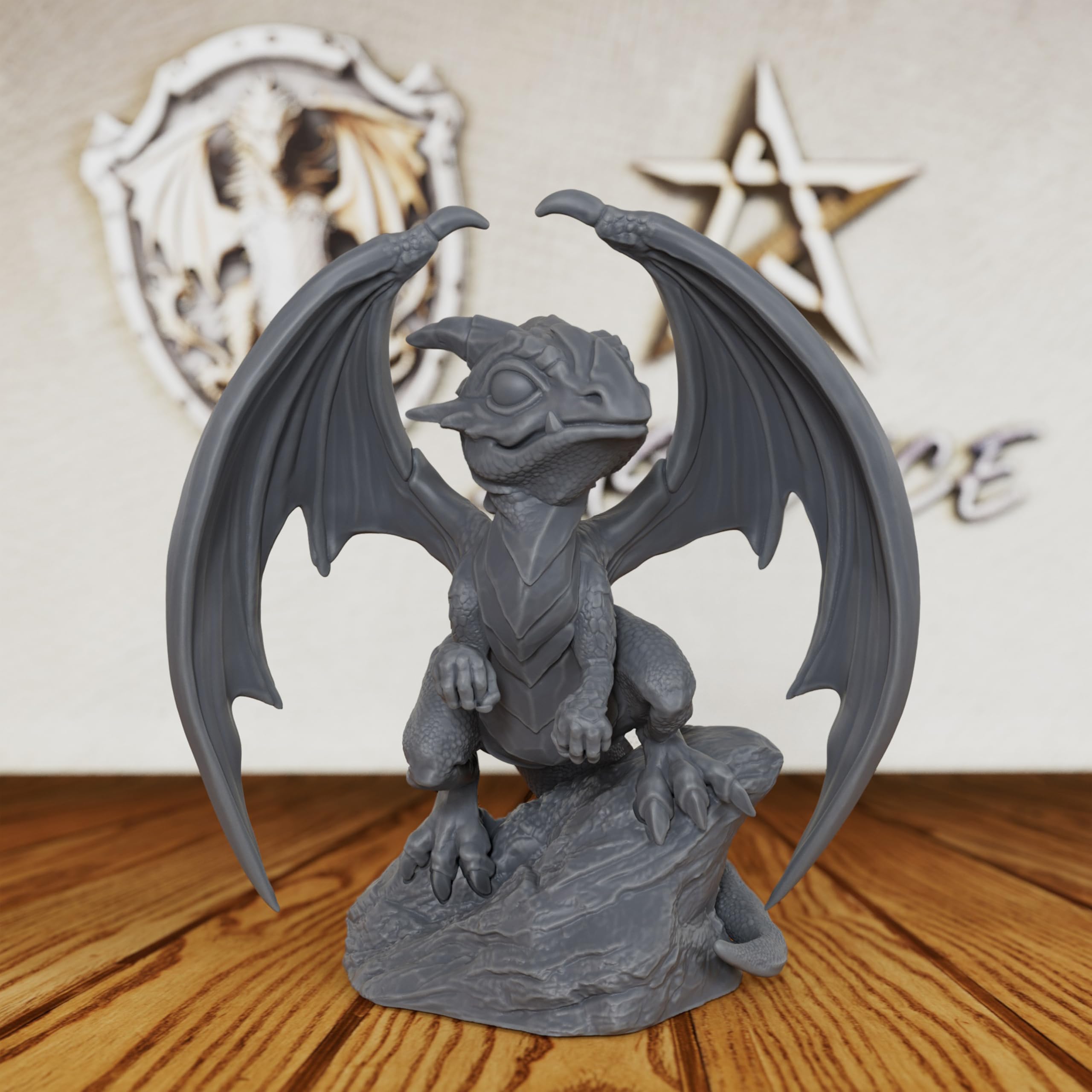 AUSPDICE Dungeons and Dragons Young Dragon Miniature, 32mm DND Minis-AMG13 | Unpainted Wi…