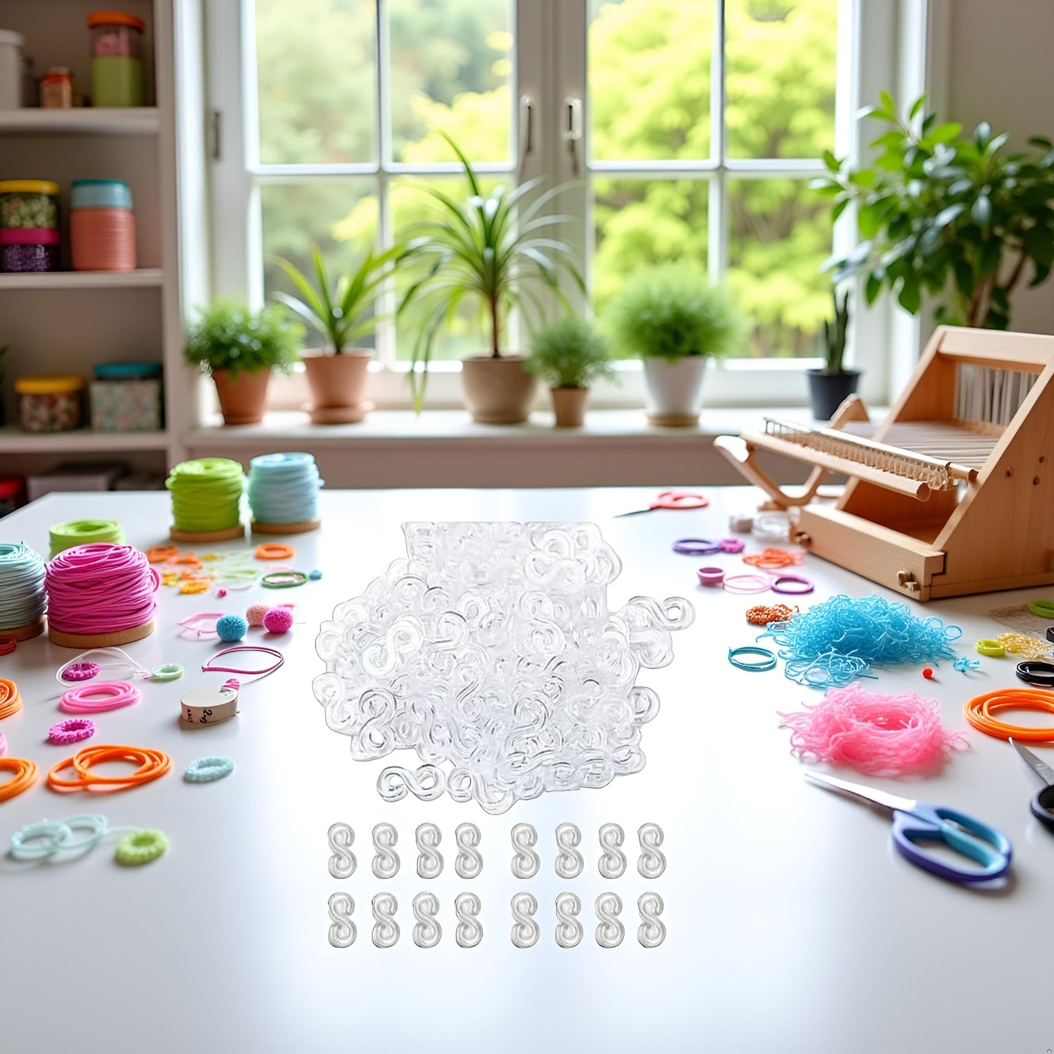 Amazon.co.jp: 1000個 ルームブレスレットフック クリアラバーバンド