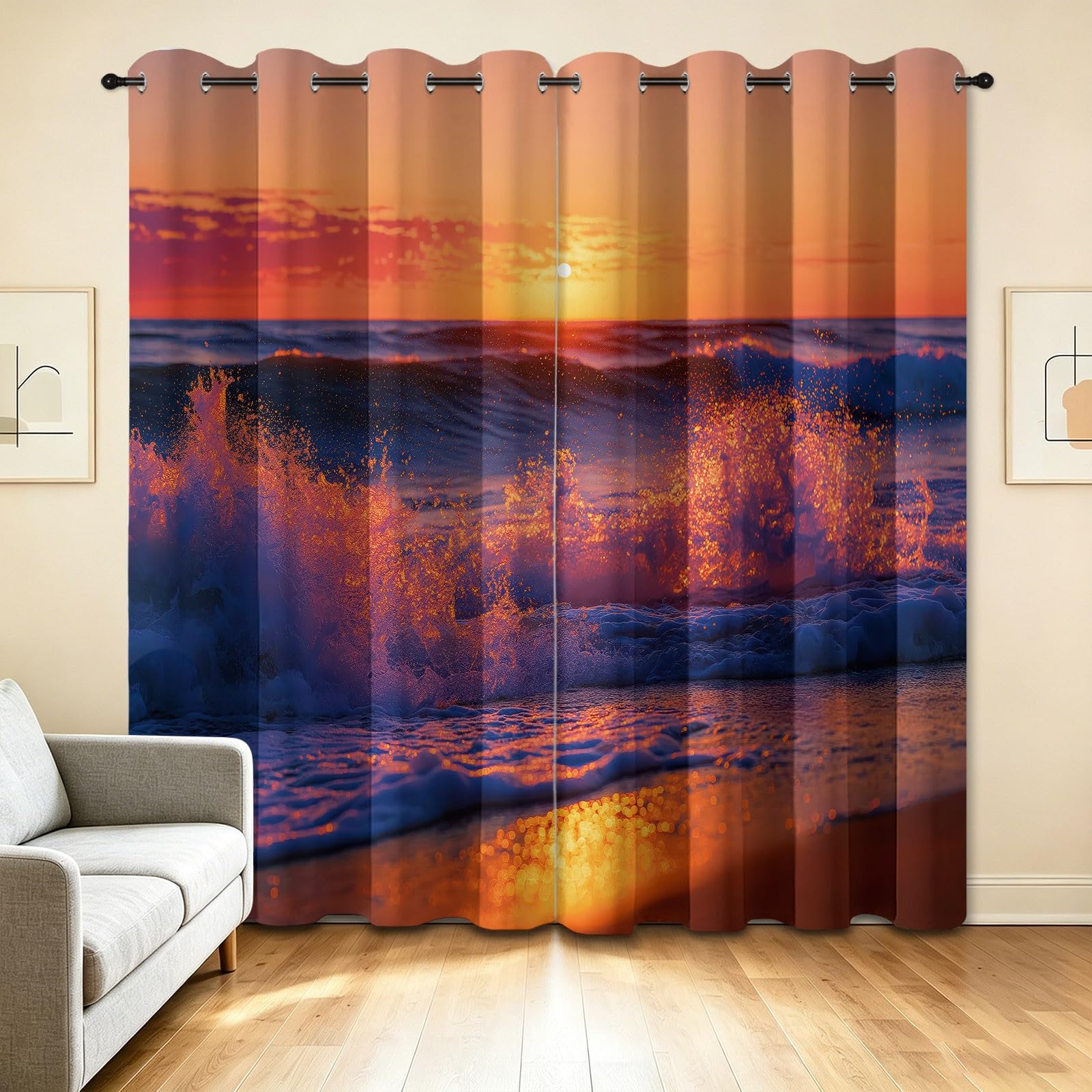 Cortinas con ojales, opacas y térmicas, juego de 2, 91,5 x 214 cm (largo x