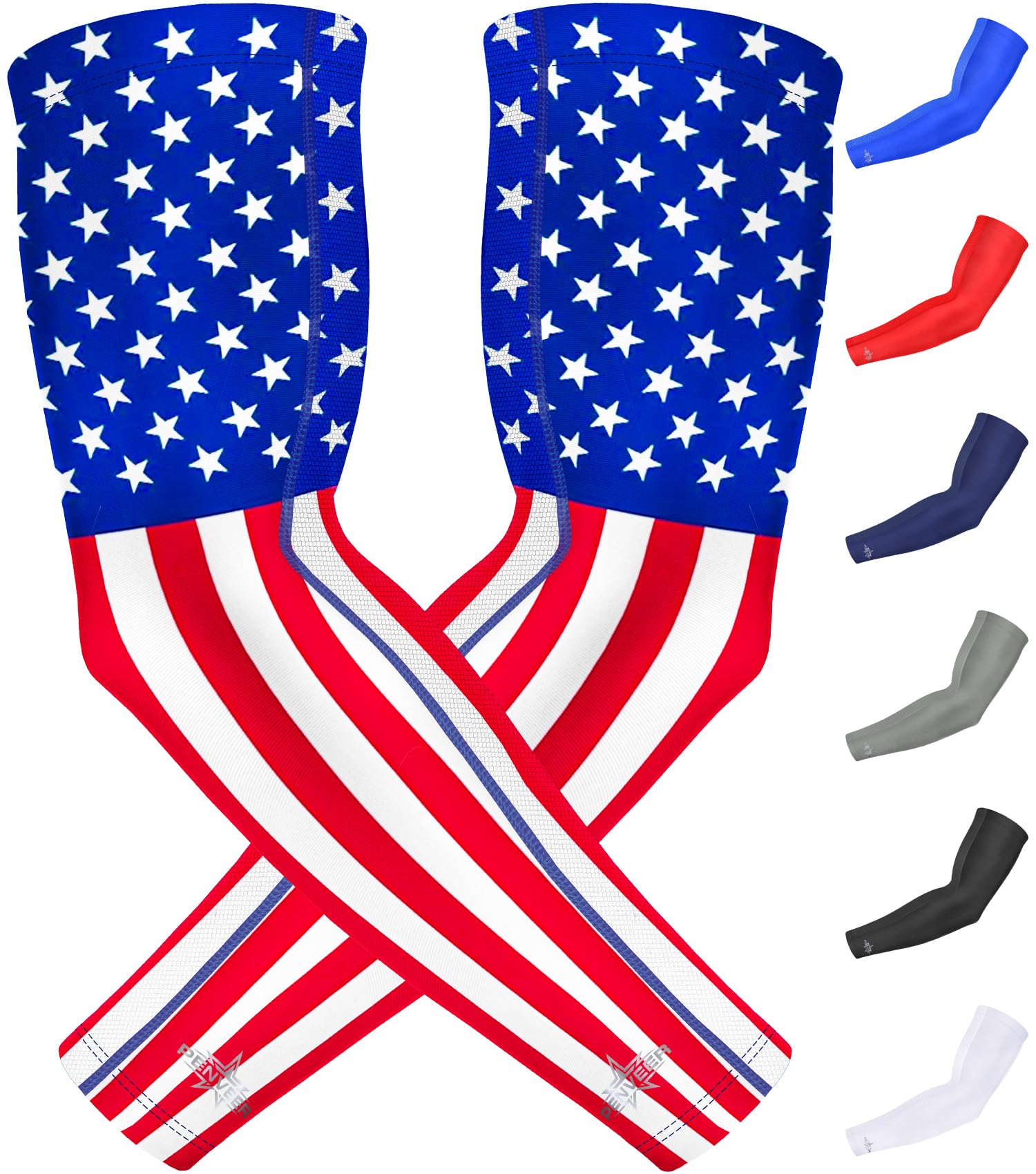 Compression Arm Sleeves, Youth &amp; Adult, Breathable Mesh Sports