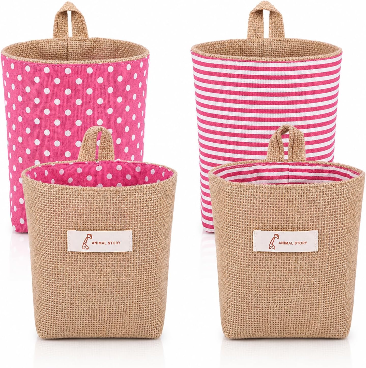 2 Pack Small Hanging Basket Storage Jute Hanging Wall Storage Baskets