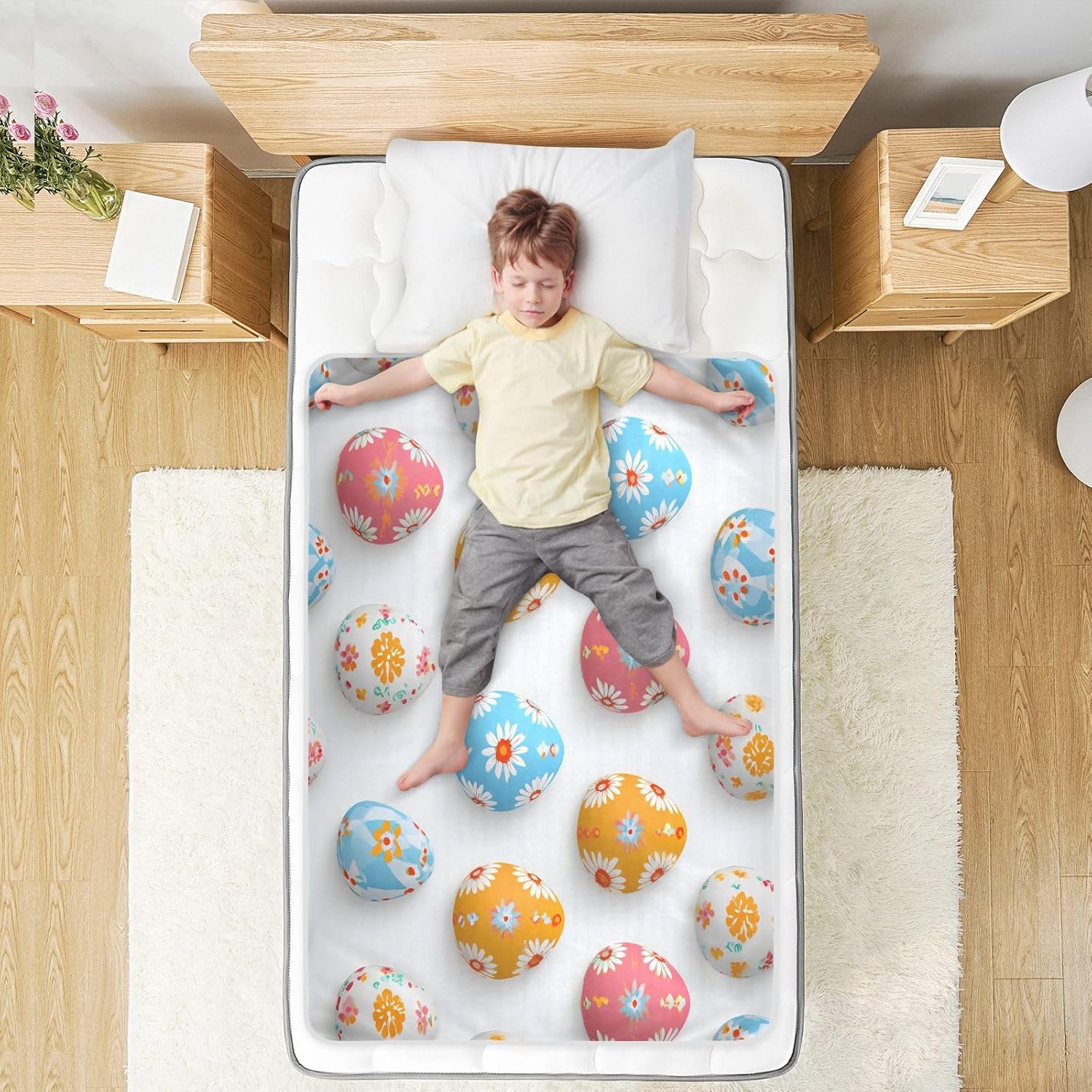 Bright Swirl-line Egg Pattern Change Mat, Diaper Changing Pads for Baby, 3Layers Waterproof Change Pad Foldable Absorbent Mats for Women, Reusable Incontinence Underpads for Patient 34''x52''