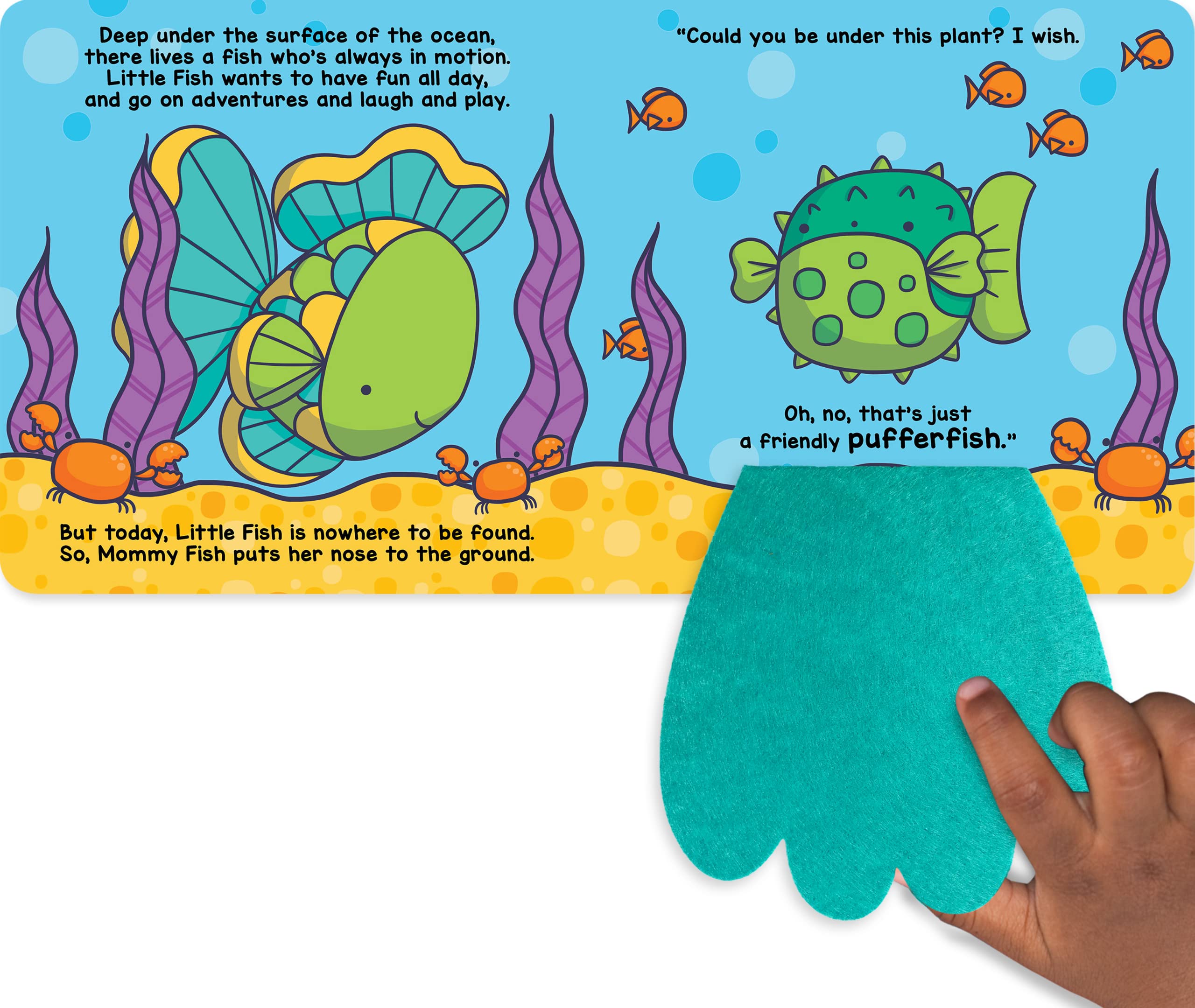 Little Hippo Libros Peek and Seek In the Ocean Libros infantiles de 1 a 3 años | Libros táctiles para niños de 1 a 3 años y libros para bebés | Los mejores libros para niños y libros sensoriales