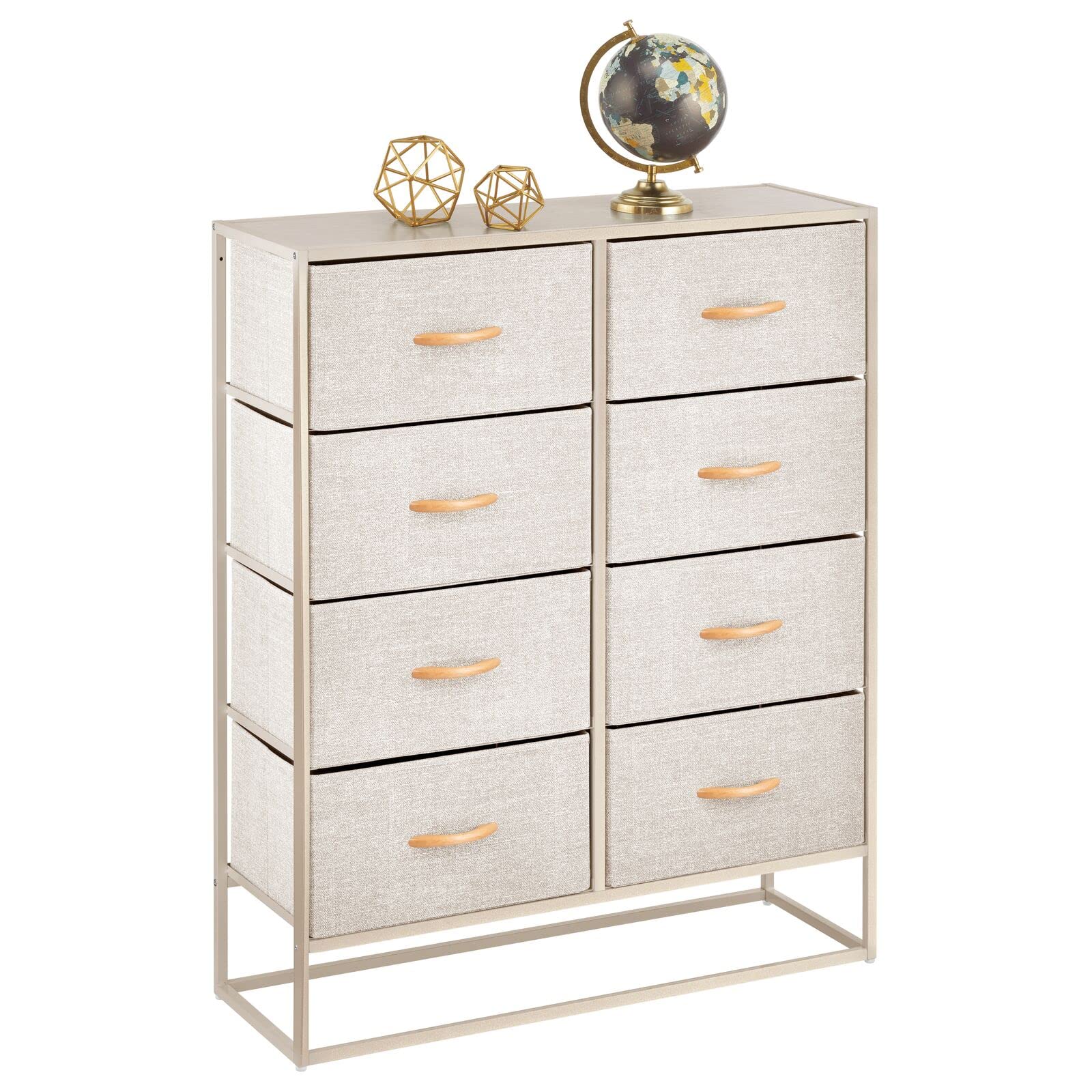 Buy mDesign Modern Vertical 8Drawer Dresser Storage Tower Sturdy Steel Frame, Wood Top, Easy