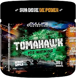 Fullife Nutrition, Pré-treino complementado com Beta-alanina, L-Arginina, Inositol e Cafeína, Tomahawk, Sabor Green Apple, Pote, 380 gramas • 25 Doses
