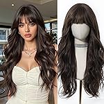 Esmee Long Wavy Brown Wigs for Women Natural Synthetic Hair Ombre Wig for Daily & Party Use