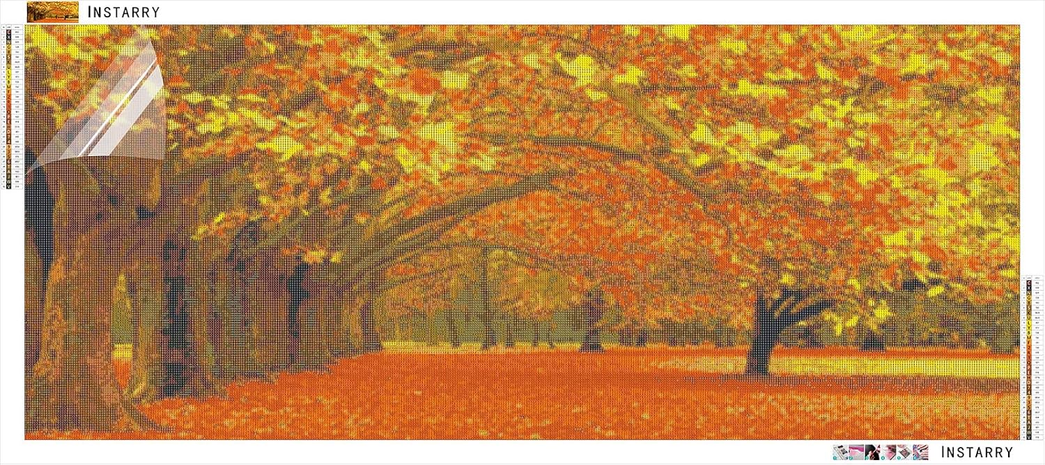 Instarry 5D Diamond Painting Kits Large Size Golden Tree Mosaic Crystal Embroidery Modern Wall Decor Art Set 39.4x15.7 inch