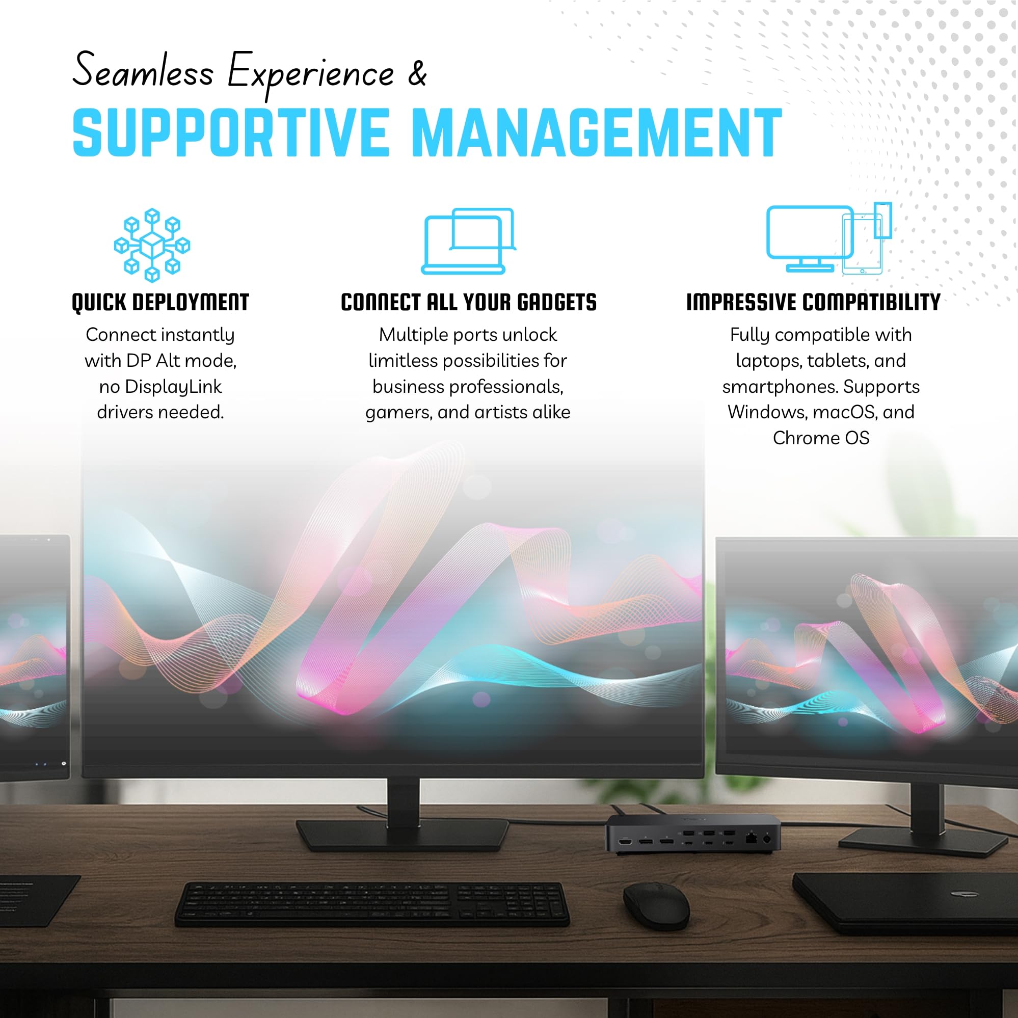 Dell Pro Thunderbolt 4 SD25TB4 Station d'accueil intelligente USB-C 130 W Puissance Delivery 4 K 2 DP 1.4 HDMI 2.1 2 TB4 2.5 GbE Wi-Fi