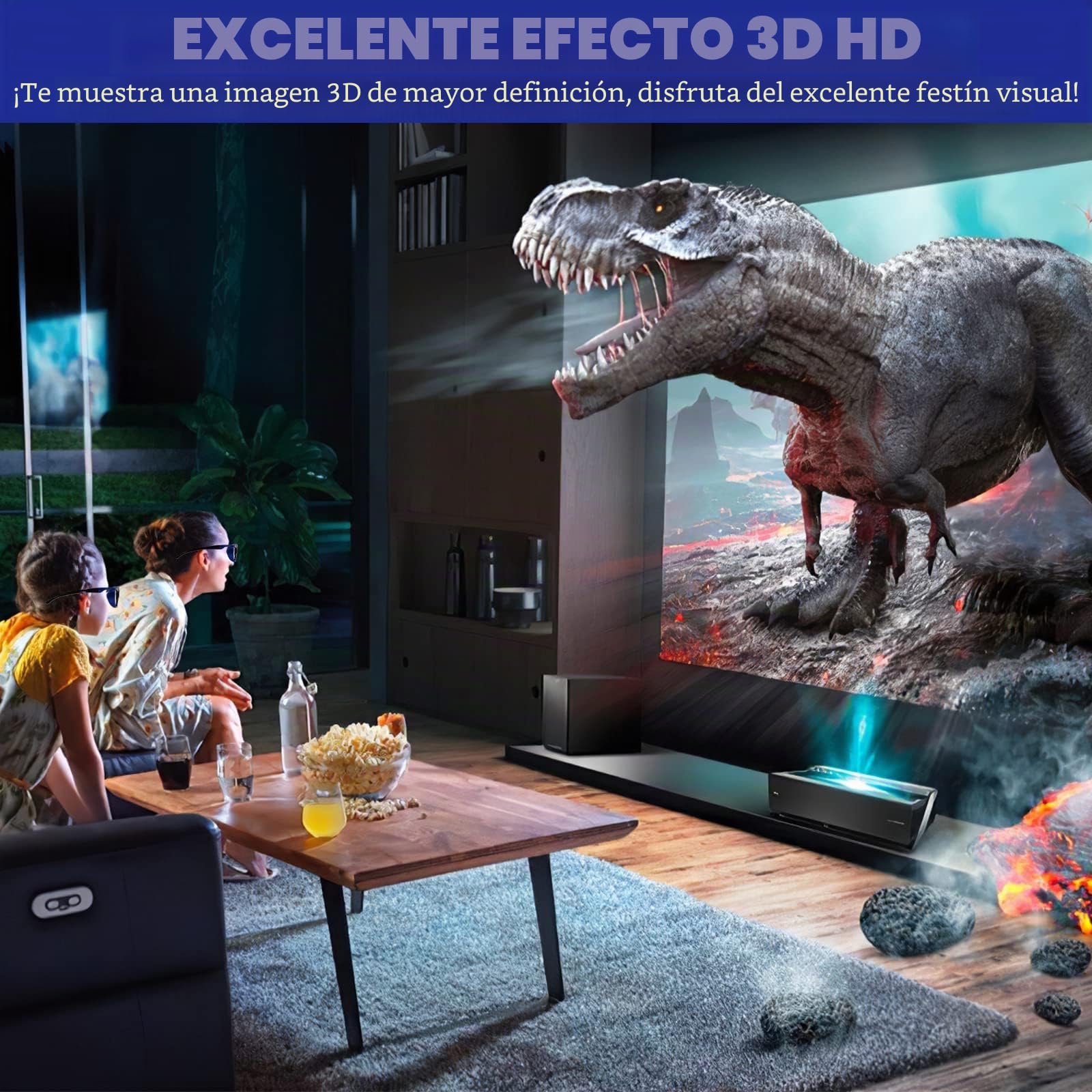 Anteojos 3D, Obturador Activo DLP Universal, anteojos 3D 96-144Hz para Optoma BenQ Acer Viewsonic XGIMI Proyector 3DTV, batería 3.7V 80mAH
