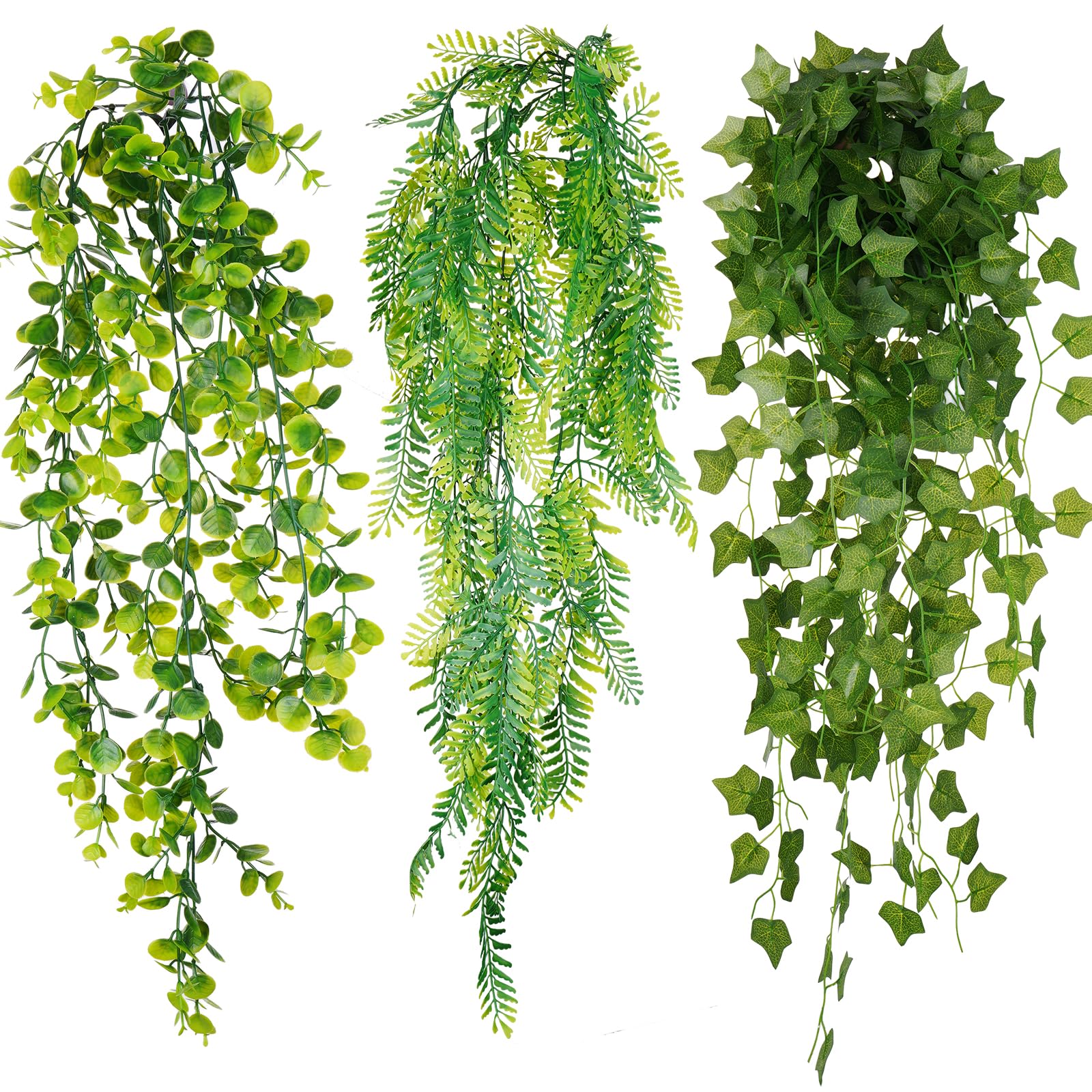 NiHome Artificial Hanging Plants, 8 Pack Faux Vines for Home Decor