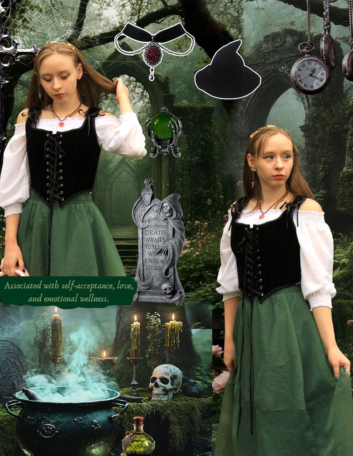 SCARLET DARKNESS Renaissance Corset Tops for Women Pirate Lace Up Overbust Velvet Bustier Bodice - Image 5