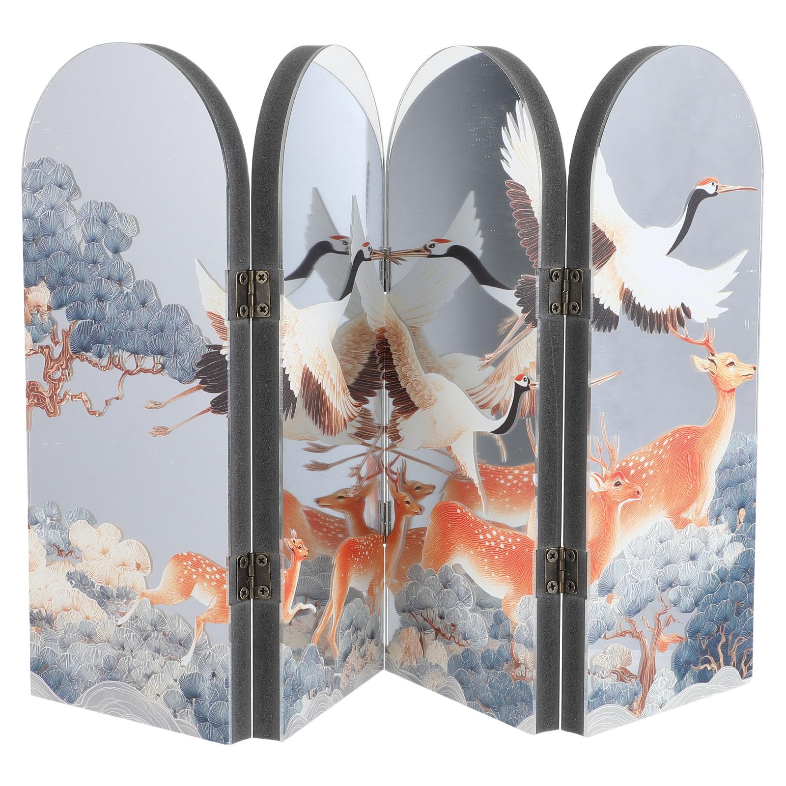 Paravent miroir acrylique blanc pliable pour séparer un bureau ou décorer une table