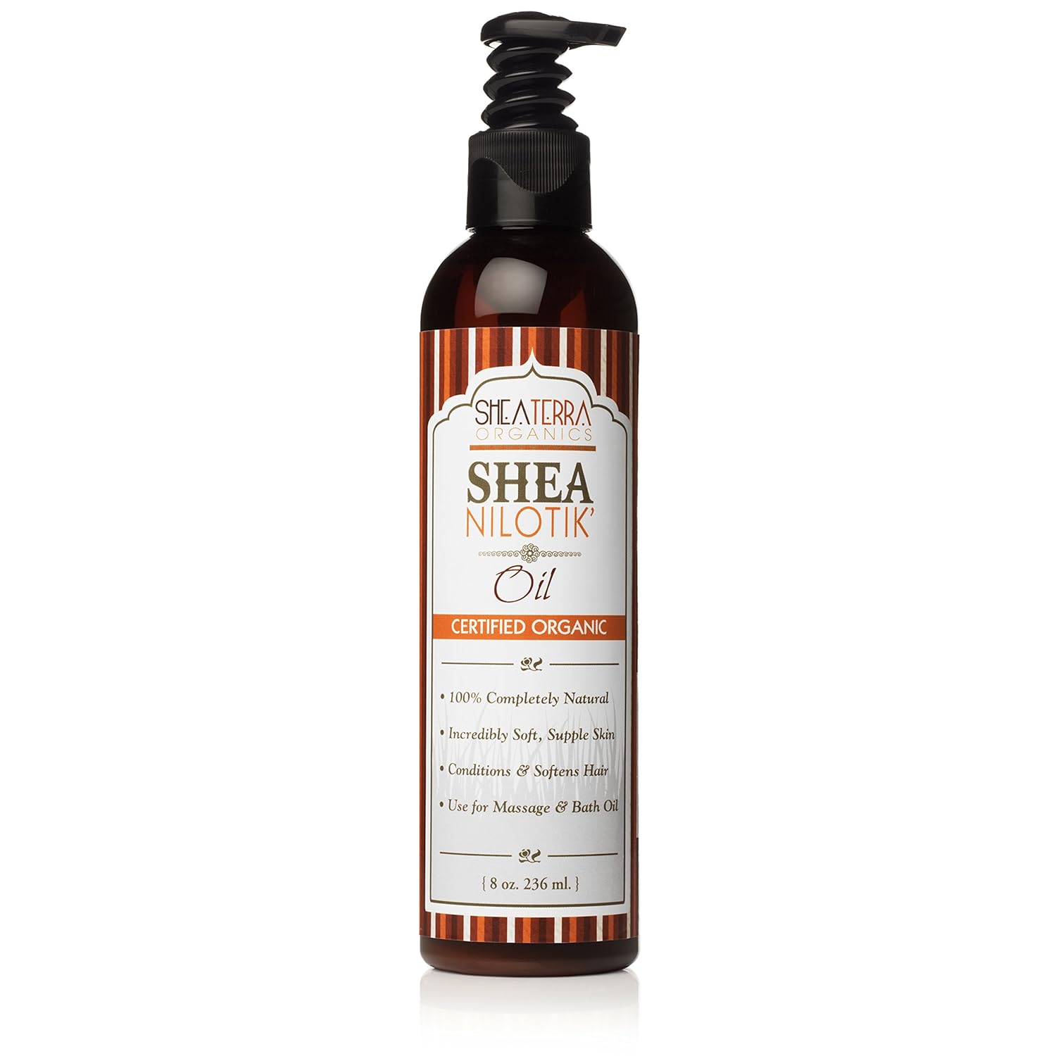 Shea Terra Organics Shea Nilotik Oil – Marrakesh Menthe Vanilla – Natural Daily Body & Hair Oil High in Pro Vitamin A, Vitamin E, & Anti-Aging Properties to Moisturize, Soften & Repair – 8oz