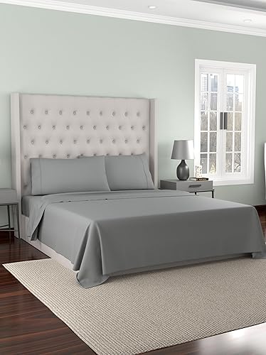 Miniatura 6 de kathy ireland Juego de sábanas de percal de algodón orgánico de 300 hilos, 4 piezas, lino, tamaño King