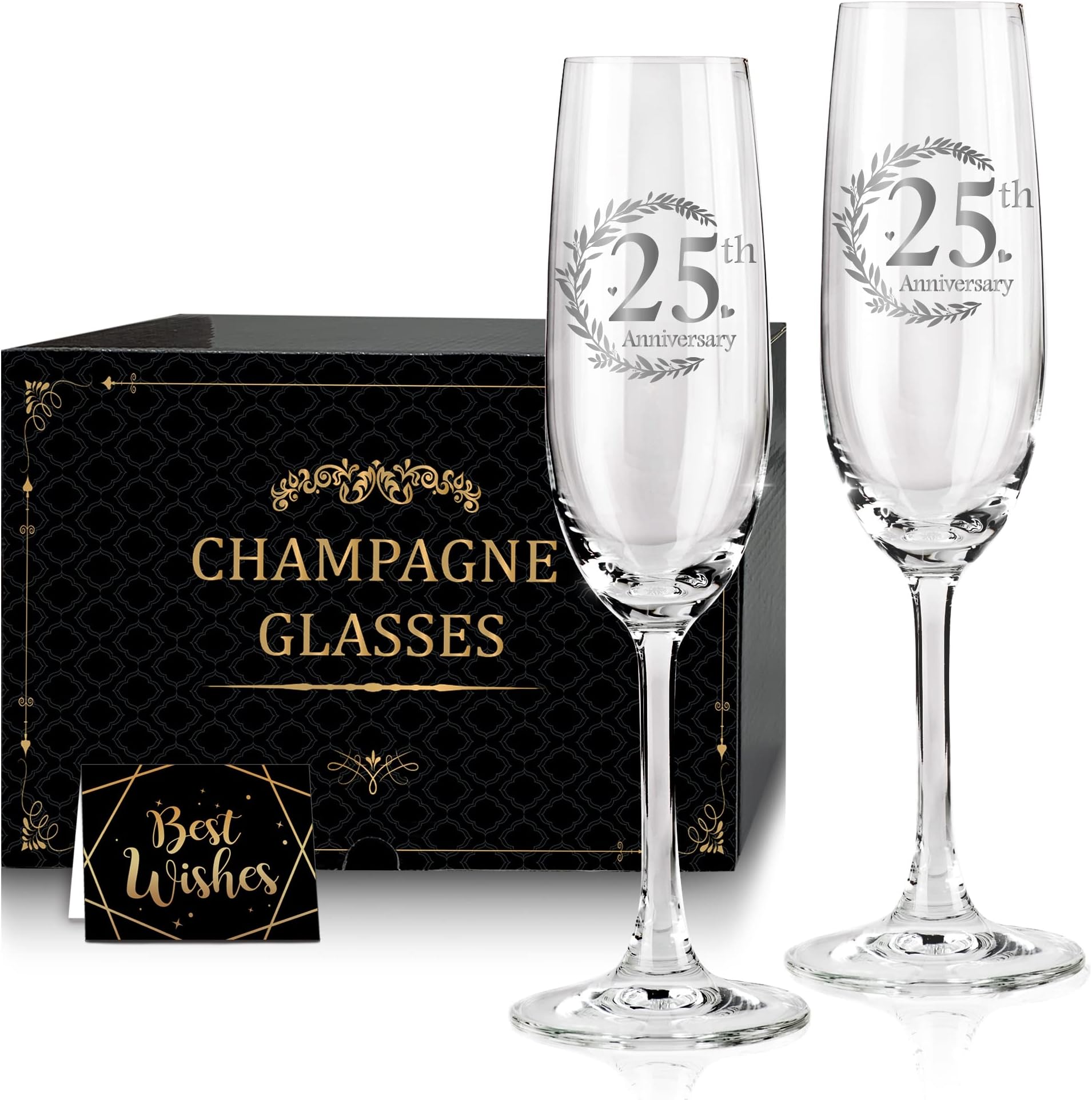 Cypress Home 25th Anniversary Champagne Flutes, 8 ounces