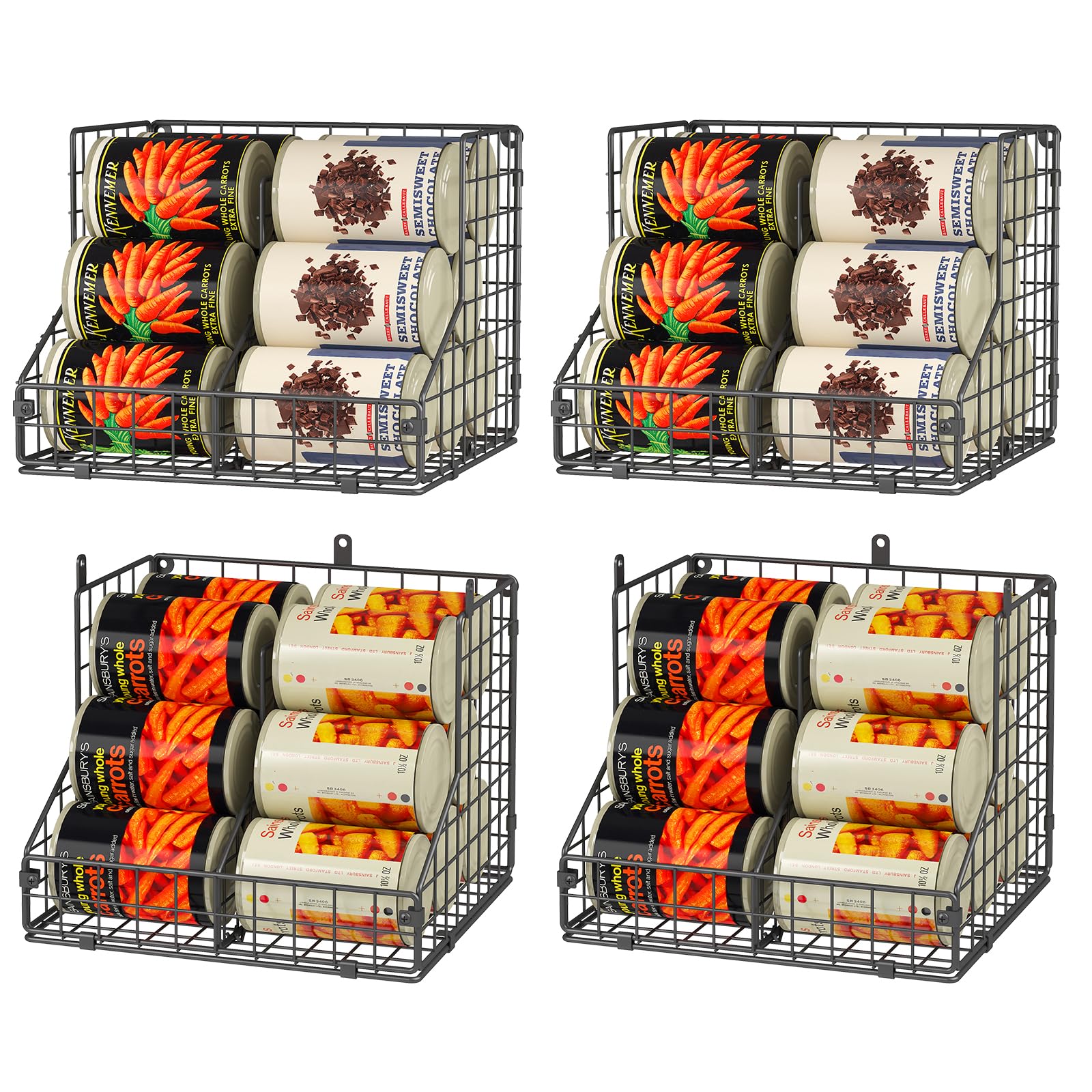 Amazon.com: JKsmart 4 Pack Stackable Can Organizer for Pantry with