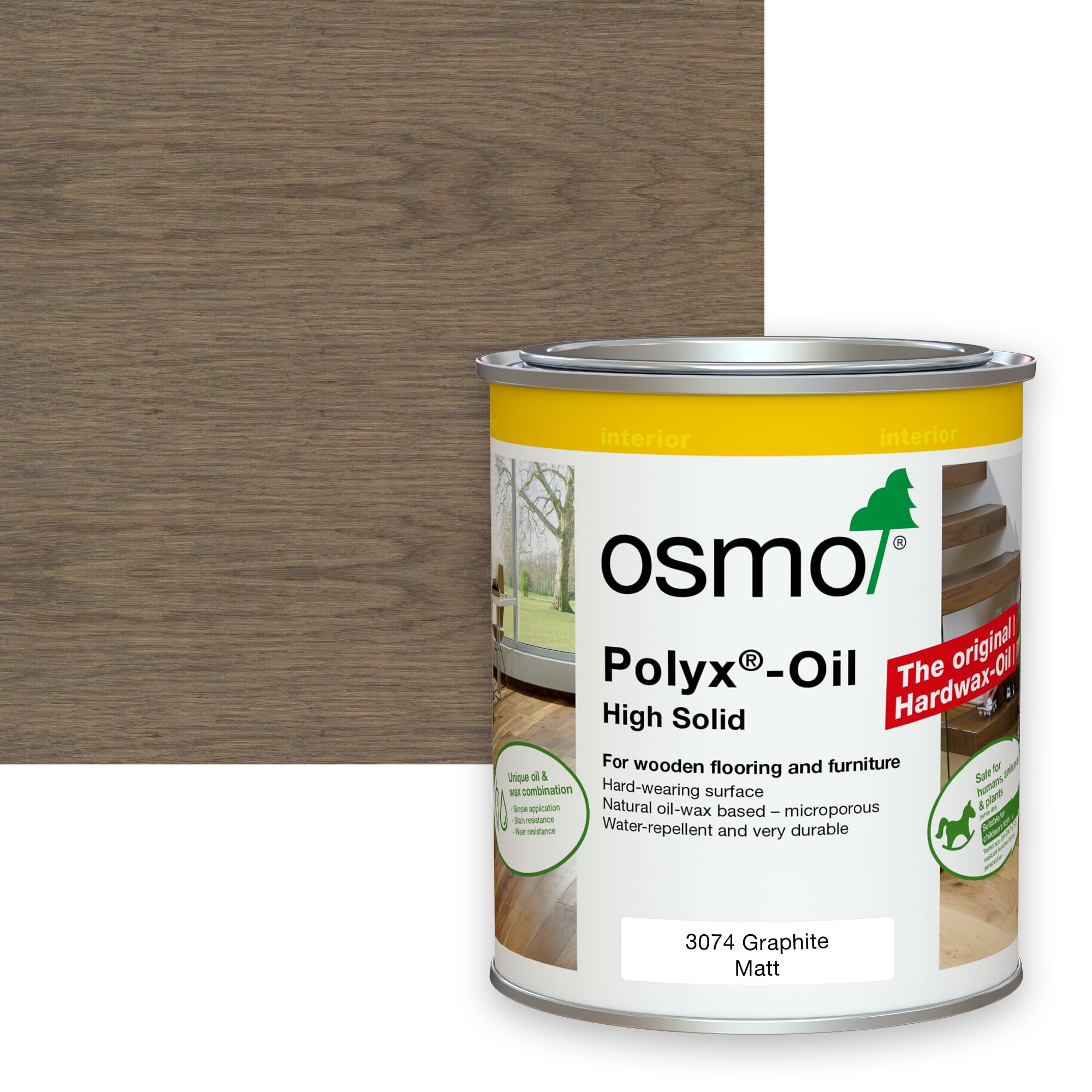 Ambience Hardwood Flooring 3074 Graphite Osmo Polyx Oil Original Matt (750Ml, )