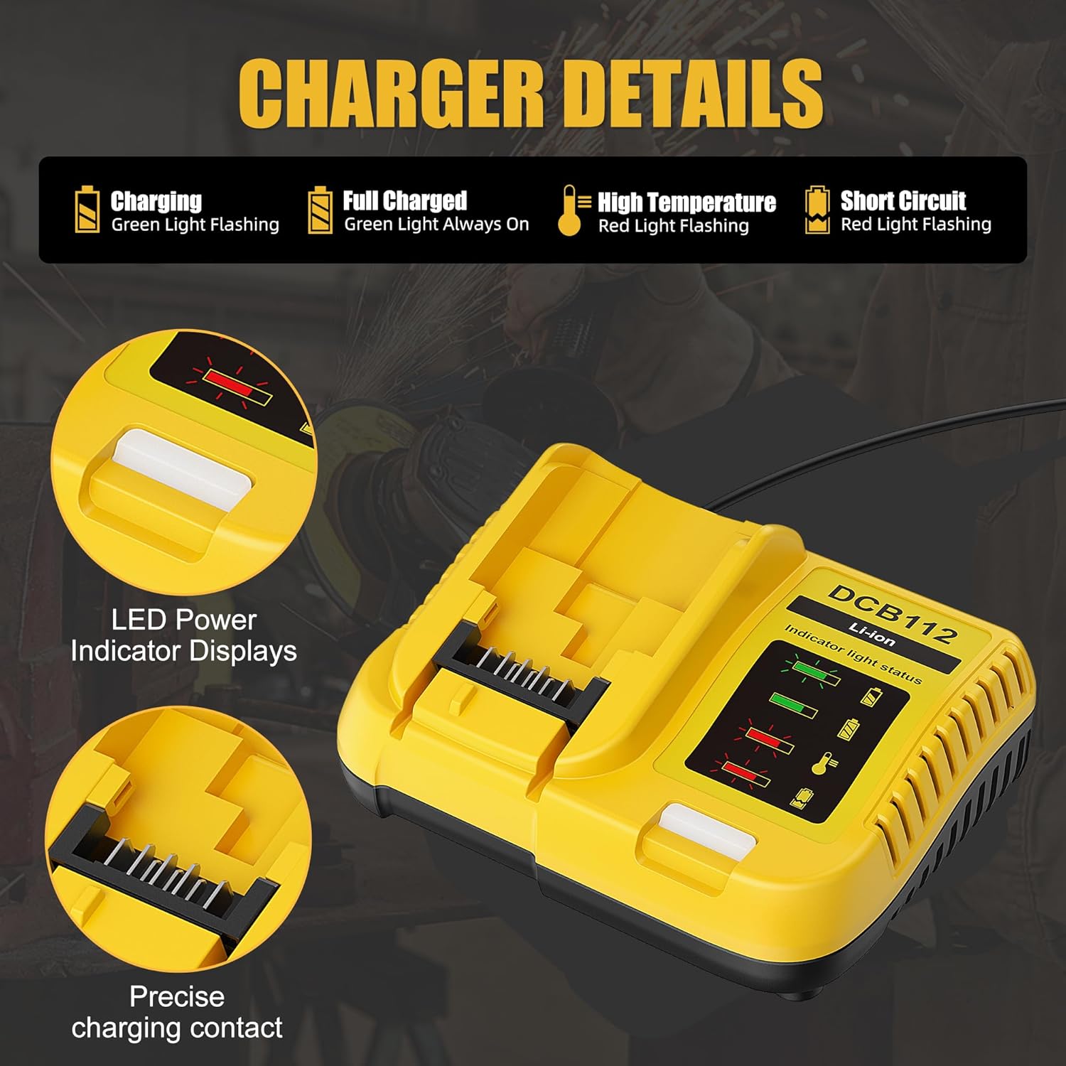 Bonacell Upgraded 4.0Ah Lithium MAX Replacement for Dewalt 20V Battery and DCB112 Charger for Dewalt DCB206 DCB204 DCB200 DCB180 DCB181 DCB102 DCB104 DCB118 DCB115