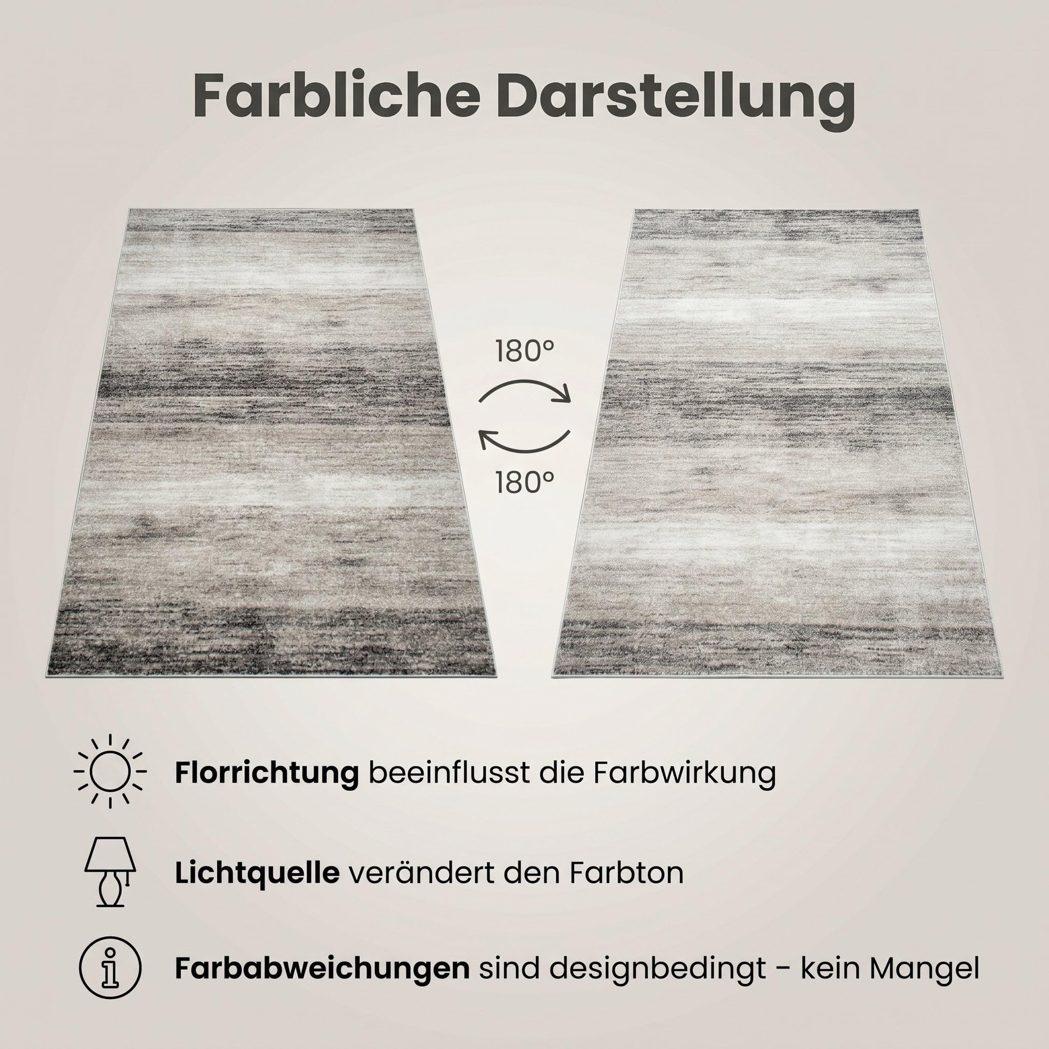 oKu-Tex Bettumrandung Set 3-teilig [67x340 cm | 2 mal 67x140 cm] Beiger Bettvorleger, meliert - weicher Kurzflor pflegeleicht - Bettvorleger Schlafzimmer - Modernes meliertes Design - Deutsche Marke