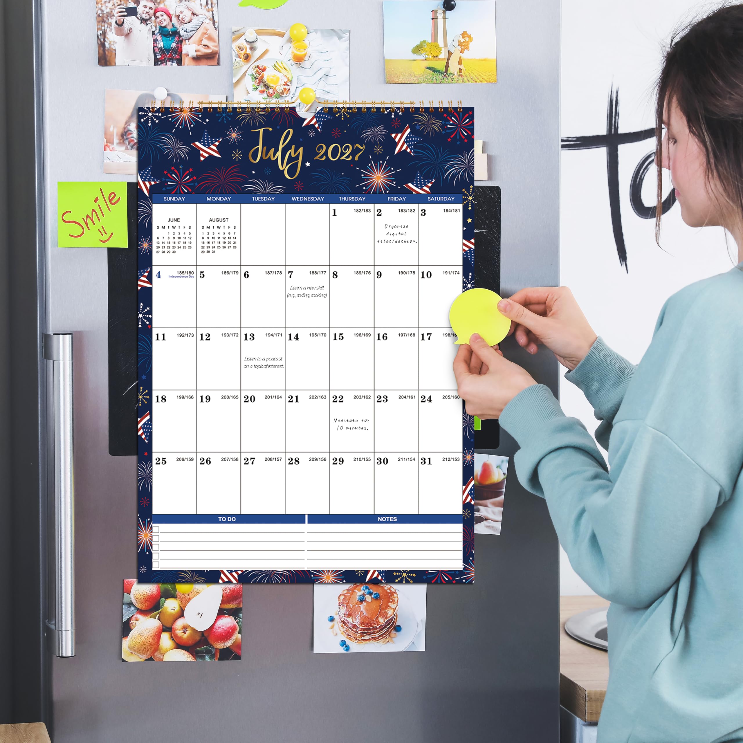 Wandkalender 2025 - Jan. 2025 - Dez. 2025, Kalender 2025 mit dickem Papier, 38,1 x 29,2 cm, perfekter Wandkalender zum Organisieren - 12 verschiedene Themen