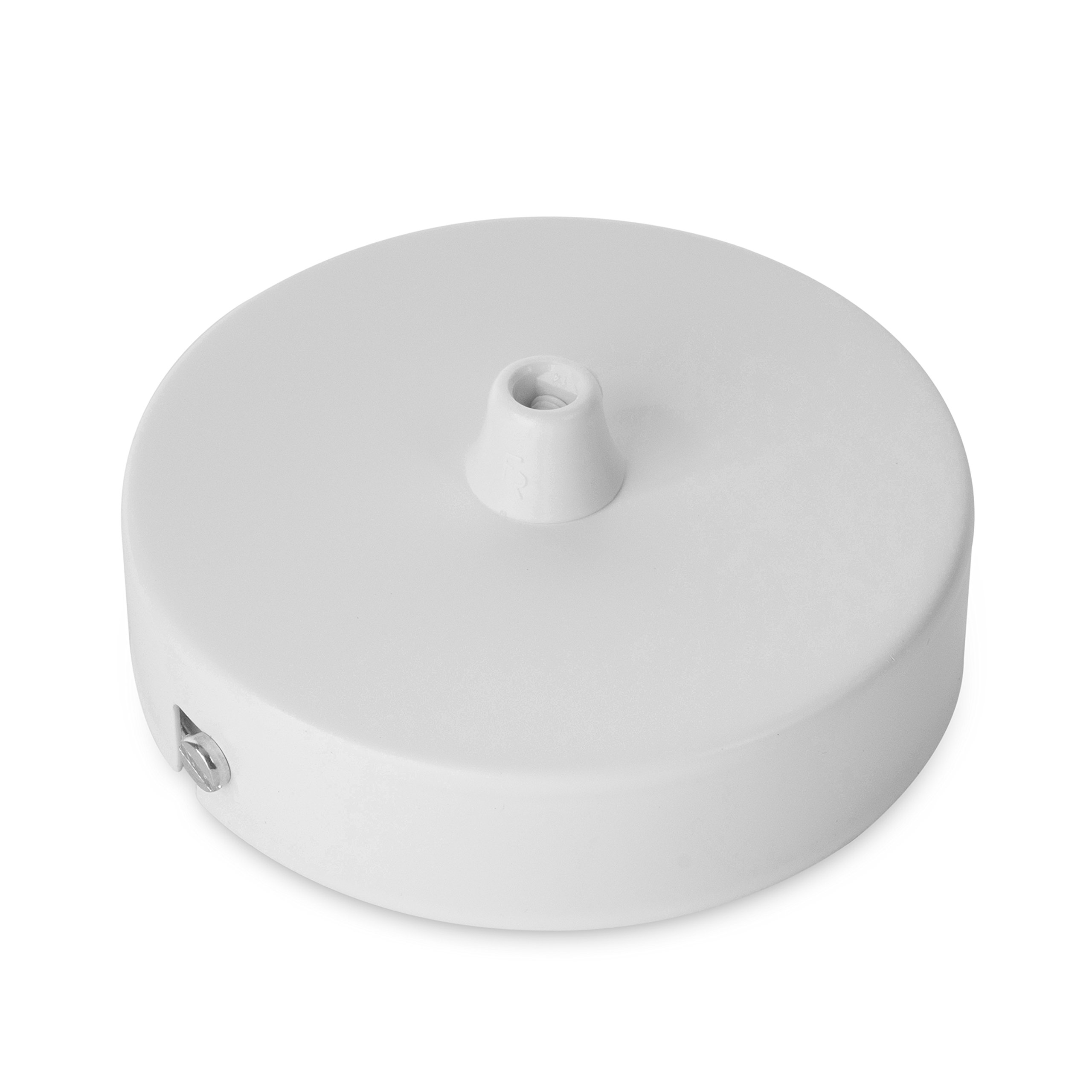 Deckenbaldachin Lampenbaldachin Metall 100x24mm, weiß - inkl. Zugentlastung aus Kunststoff