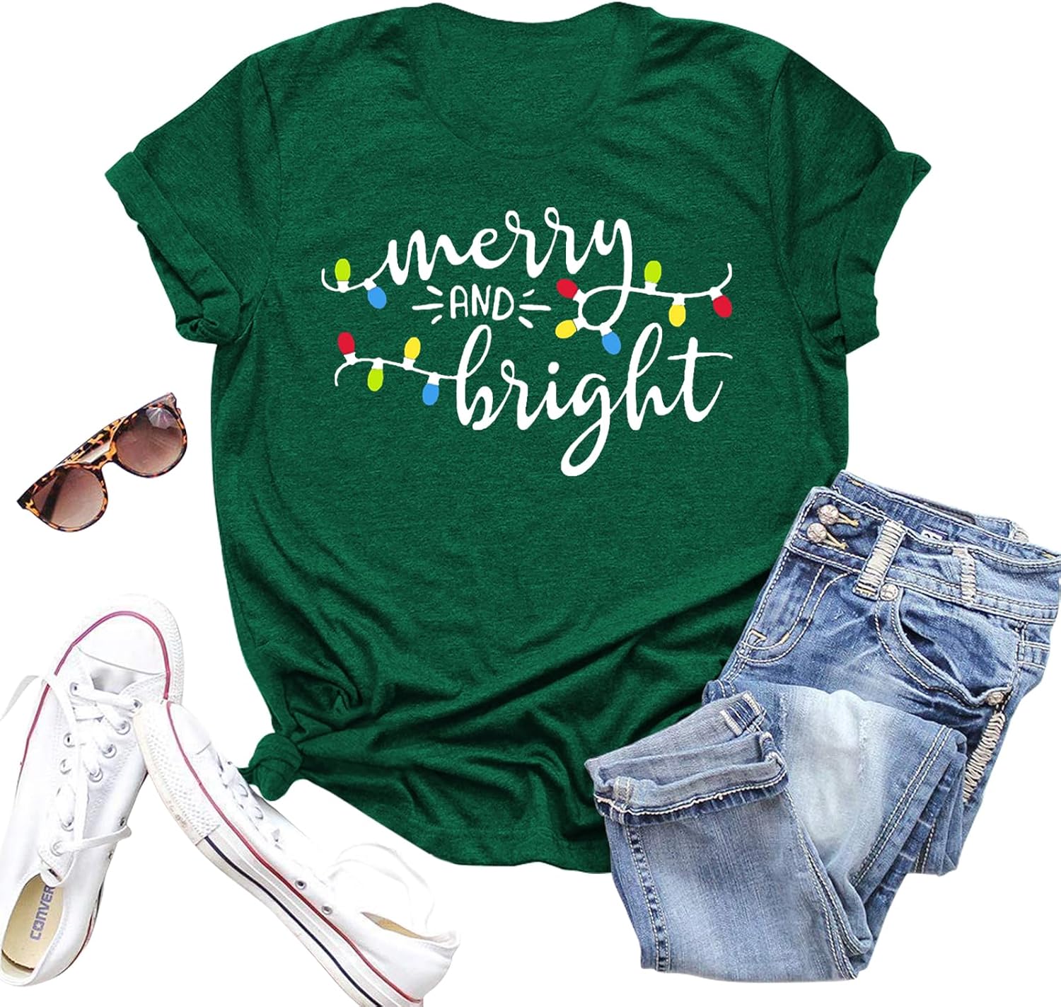 Merry Christmas Shirt Christmas Womens Shirts Xmas Vacation Short Sleeve Tops - Image 6