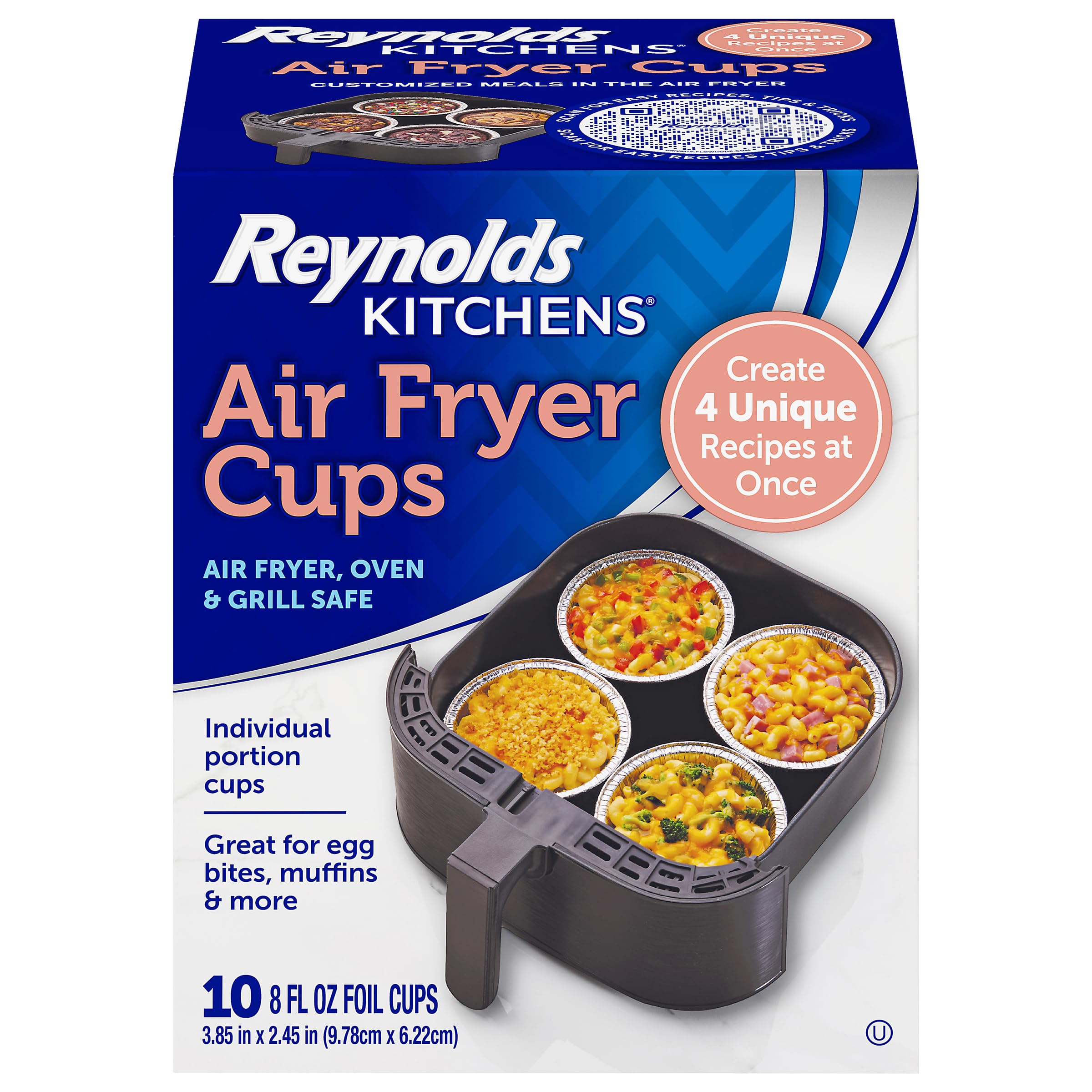 Reynolds Kitchens Air Fryer Cups Easily Cook Individual Air Fryer Food and Non-Traditional Foods Great for Meal Prepping
