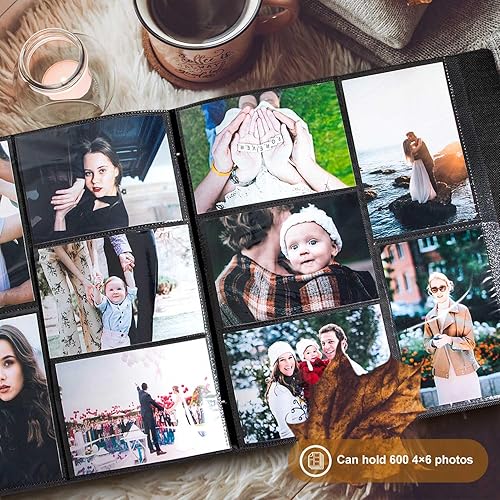 Miniatura 10 de Lanpn Álbumes de fotos pequeños de 4 x 6 pulgadas, 50 imágenes, paquete de 2 unidades, mini bolsillos de cuero para libros de fotos, cada paquete