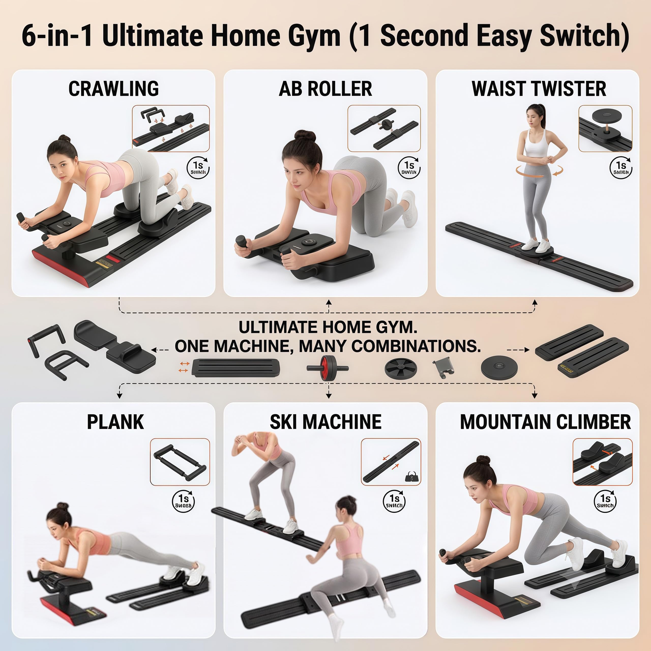 6-in-1 Spine Twist Stretcher Low Impact Core & Back Trainer
