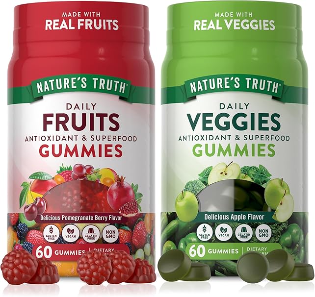 Nature's Truth Daily Fruits and Veggies Gummies Bundle 60