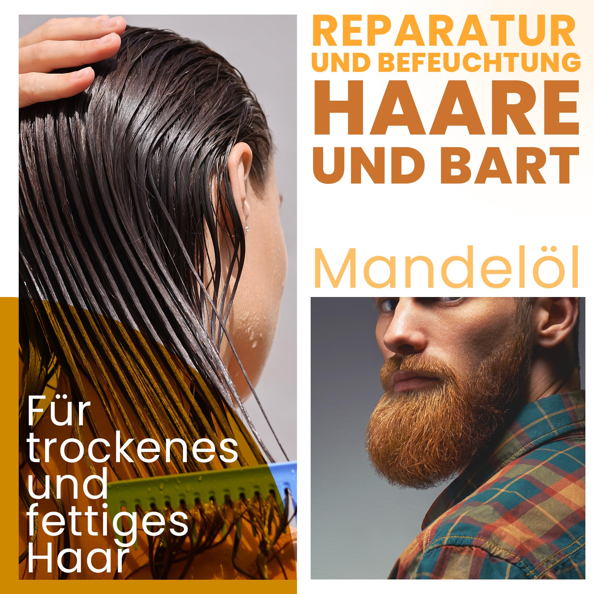 Bleu & Marine Bretania - Natürliches Mandelöl kaltgepresst 10000ml | Unraffiniert, GVO-frei | Schwangerschaftsstreifen-Vorbeugung | Make-up-Entferner | Haar-Reparatur, Orange