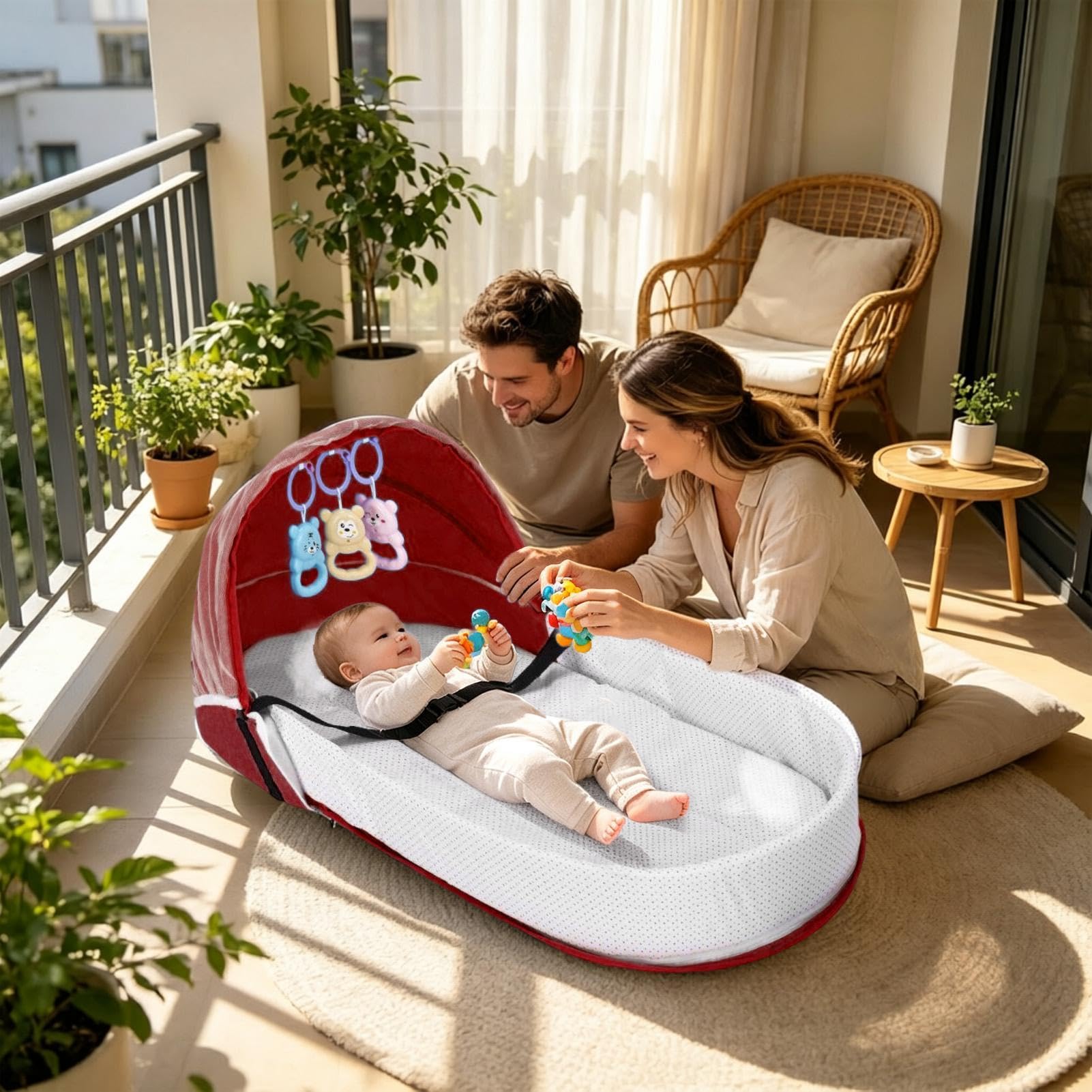 Reisebett Für Kinder Leichtes Faltbares Schlafbett Mit Sonnenschutz