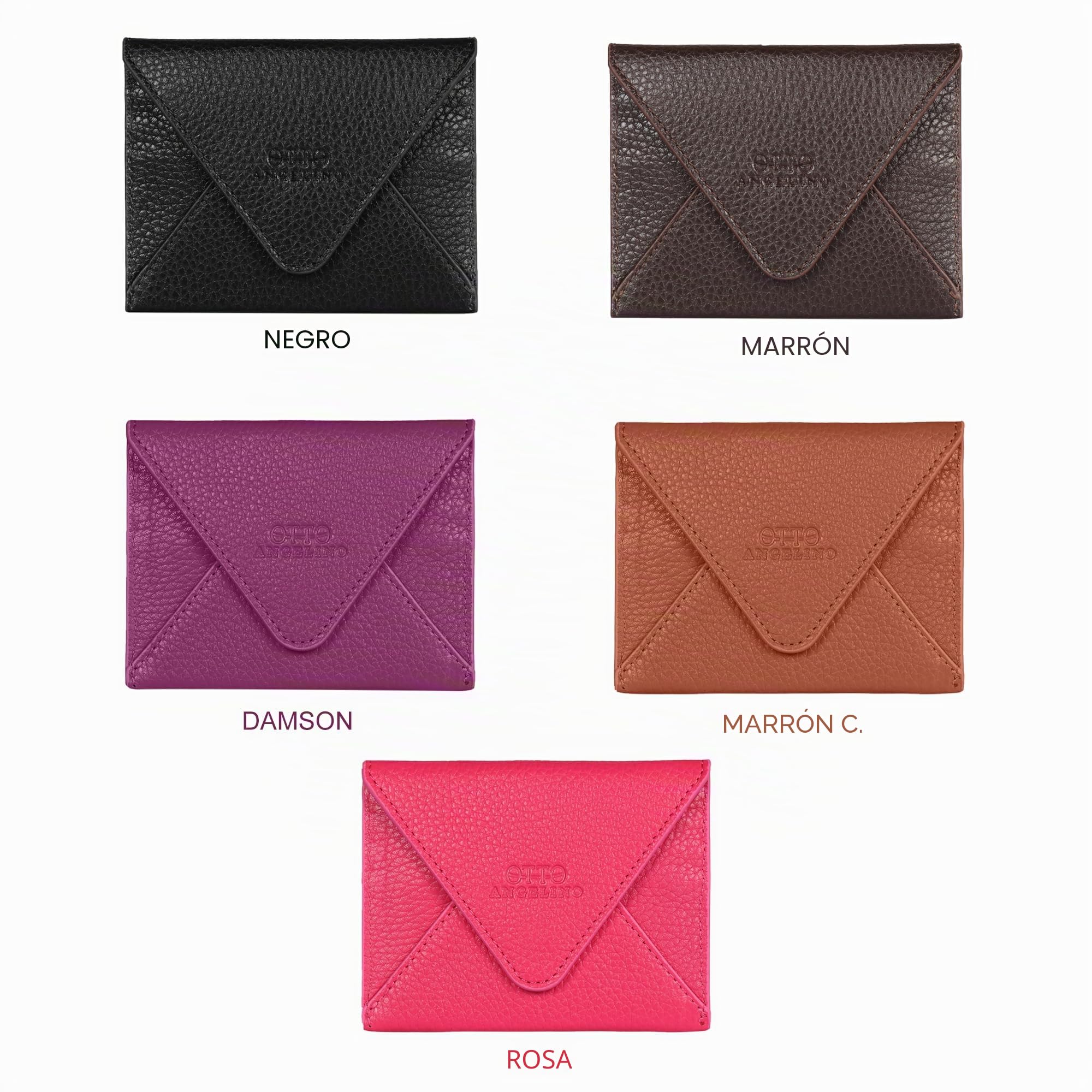 Otto Angelino Tarjetero de Cuero Genuino para Tarjetas de Crédito y Cartera de Viaje de sobre para Viajes con Cierre Magnético - Tarjetero para Tarjetas de créditos con múltiples Ranuras