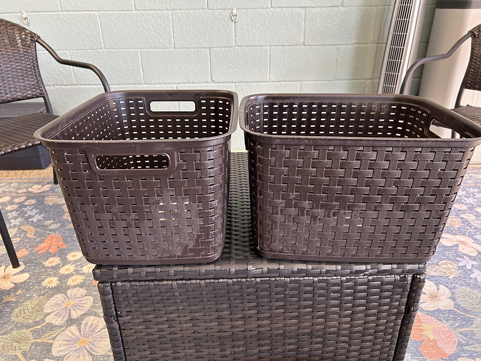 9/mo Finance Sterilite 12736P06 Tall Weave Basket, Espresso, 6Pack