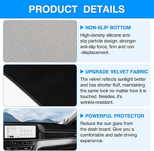 Vista 195 de Autorder Alfombrilla para tablero de instrumentos para Toyota 4Runner 1990-1995, accesorios para camioneta, cubierta de salpicadero, alfombrilla