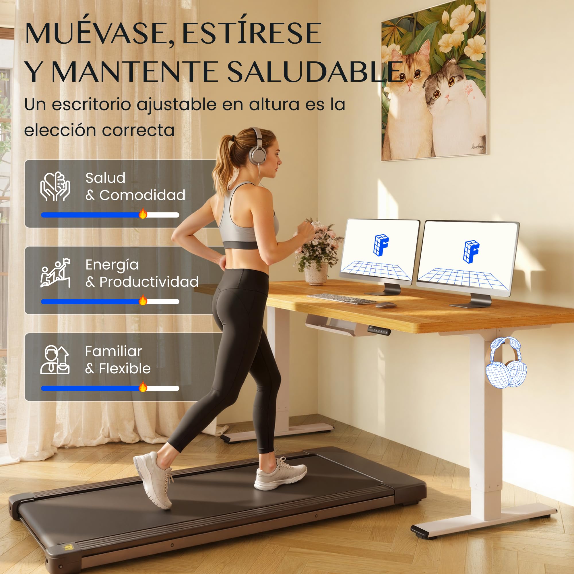 FLEXISPOT E1 Pro Escritorio Elevable Eléctrico 2 Motores Altura Ajustable | Compatible con tableros de 120-180 cm, soporta hasta 100 kg, panel con 4 memorias y garantía de 5 años, Blanco