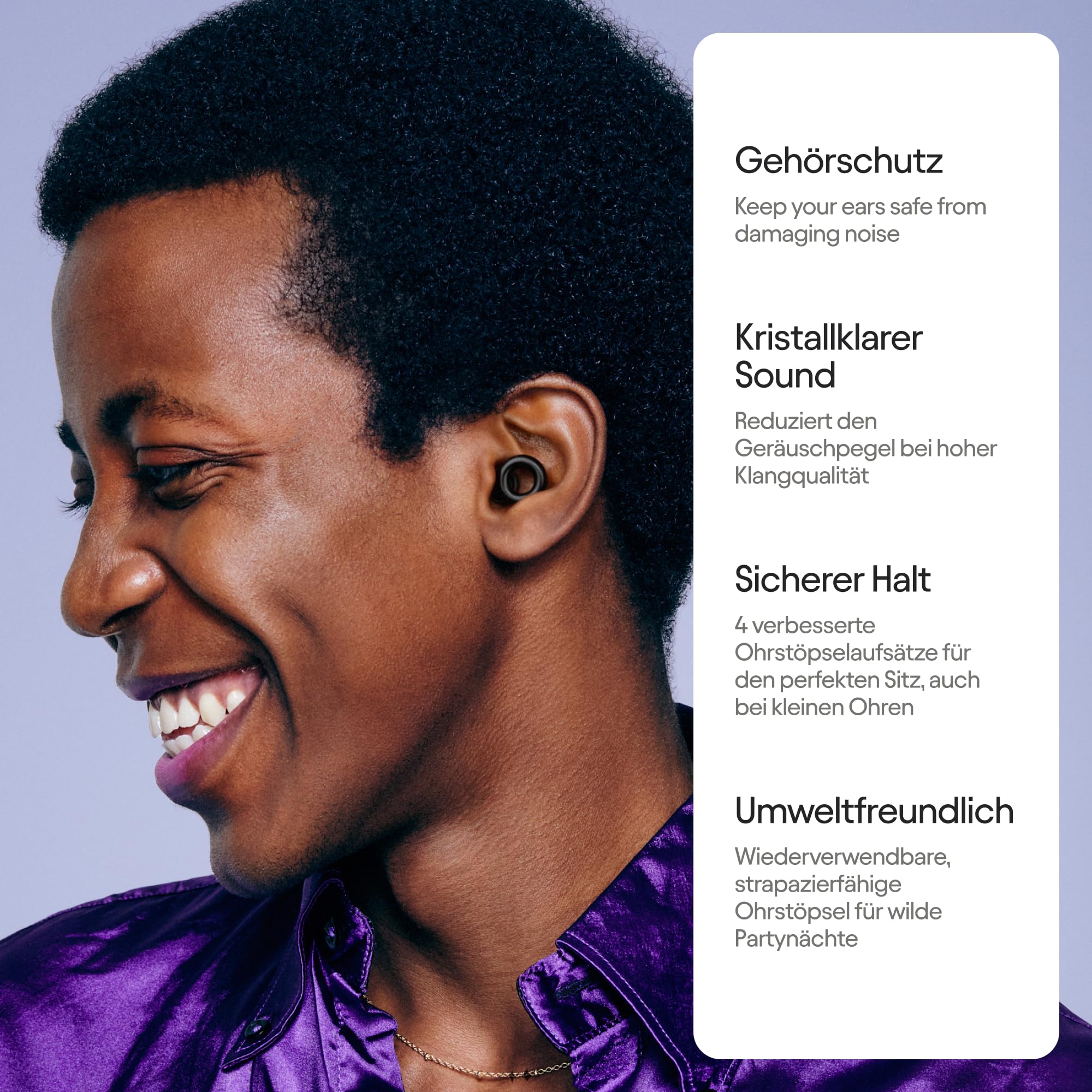 Loop Experience 2 Ohrstöpsel – Zertifizierter Gehörschutz für Konzerte & Festivals, Live-Events, Musiker, Sport, DJs und Nachtschwärmer – geräuschreduzierende Hi-Fi-Ohrstöpsel | SNR 17 dB