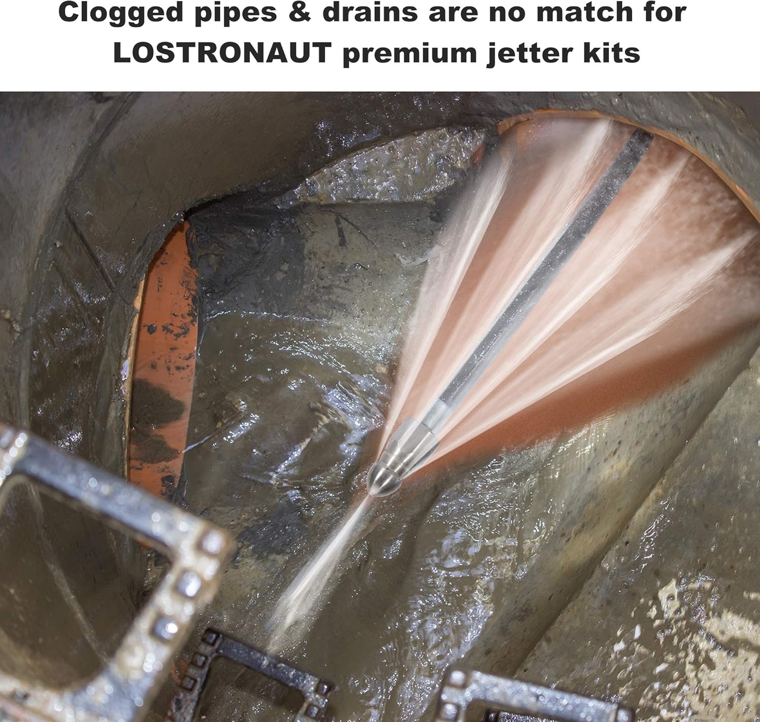 Sewer Jetter Kit - Drain Cleaner Tool Clog Remover Kit Includes Tough Flex Pressure Washer Hose and 7 High End Nozzles and Adapters for Ultimate Drain Jet 1/4'' NPT (50)
